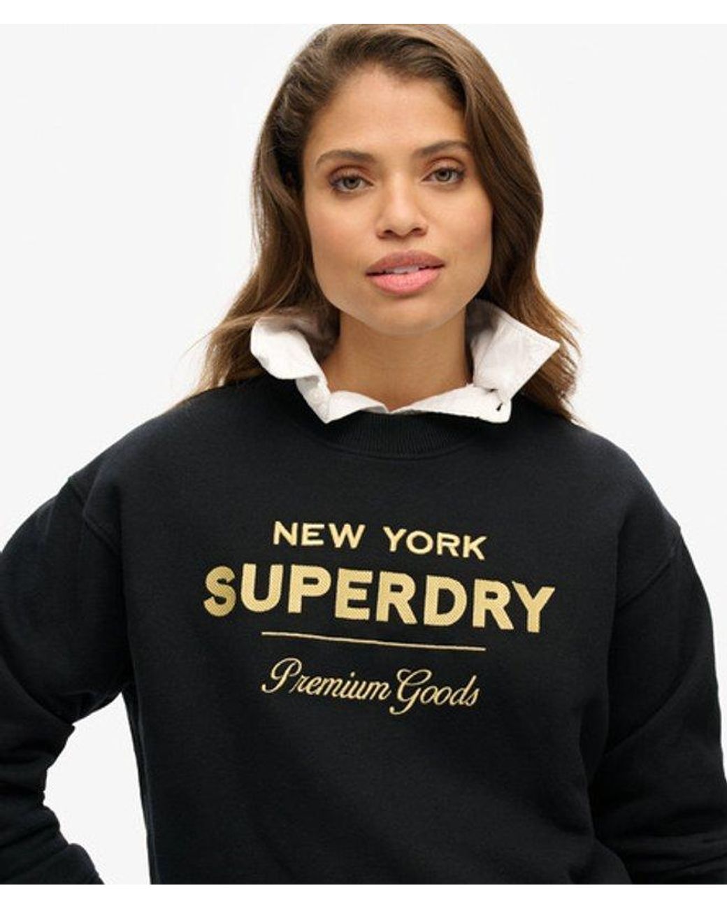 Superdry Black & Co Luxe Metallic Logo Sweatshirt