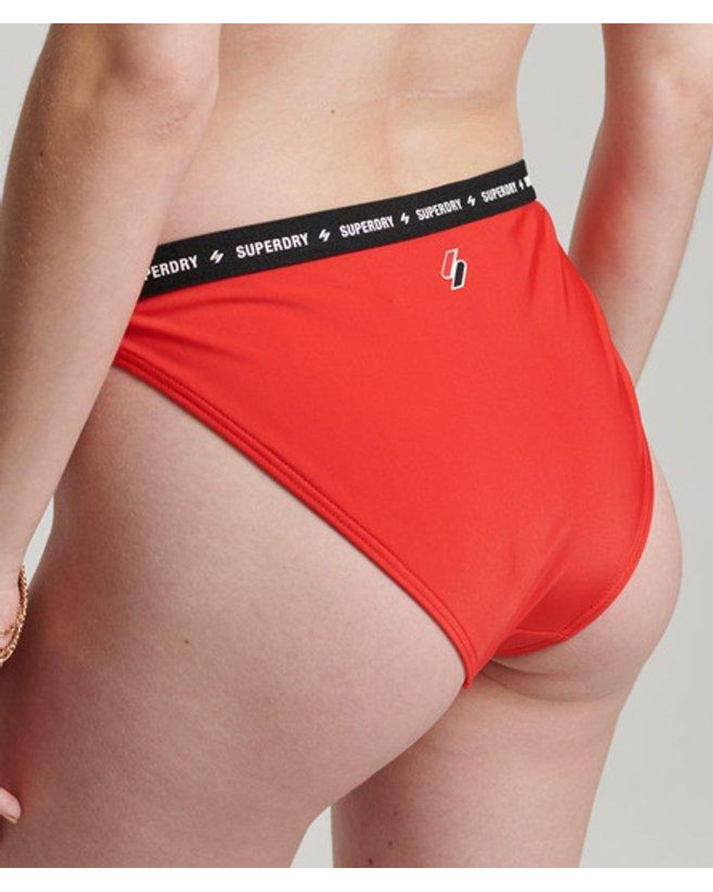 Superdry & Co Code Micro Elastisch Bikinibroekje in het Red
