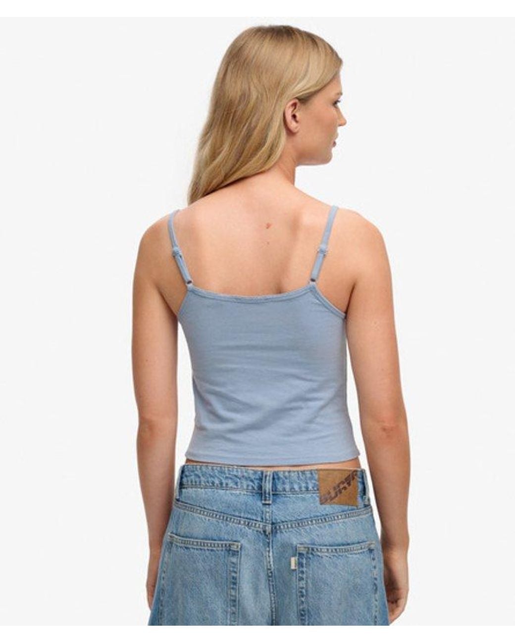 Superdry & Co Athletics Essentials Cami Top Slanke Pasvorm in het Blue