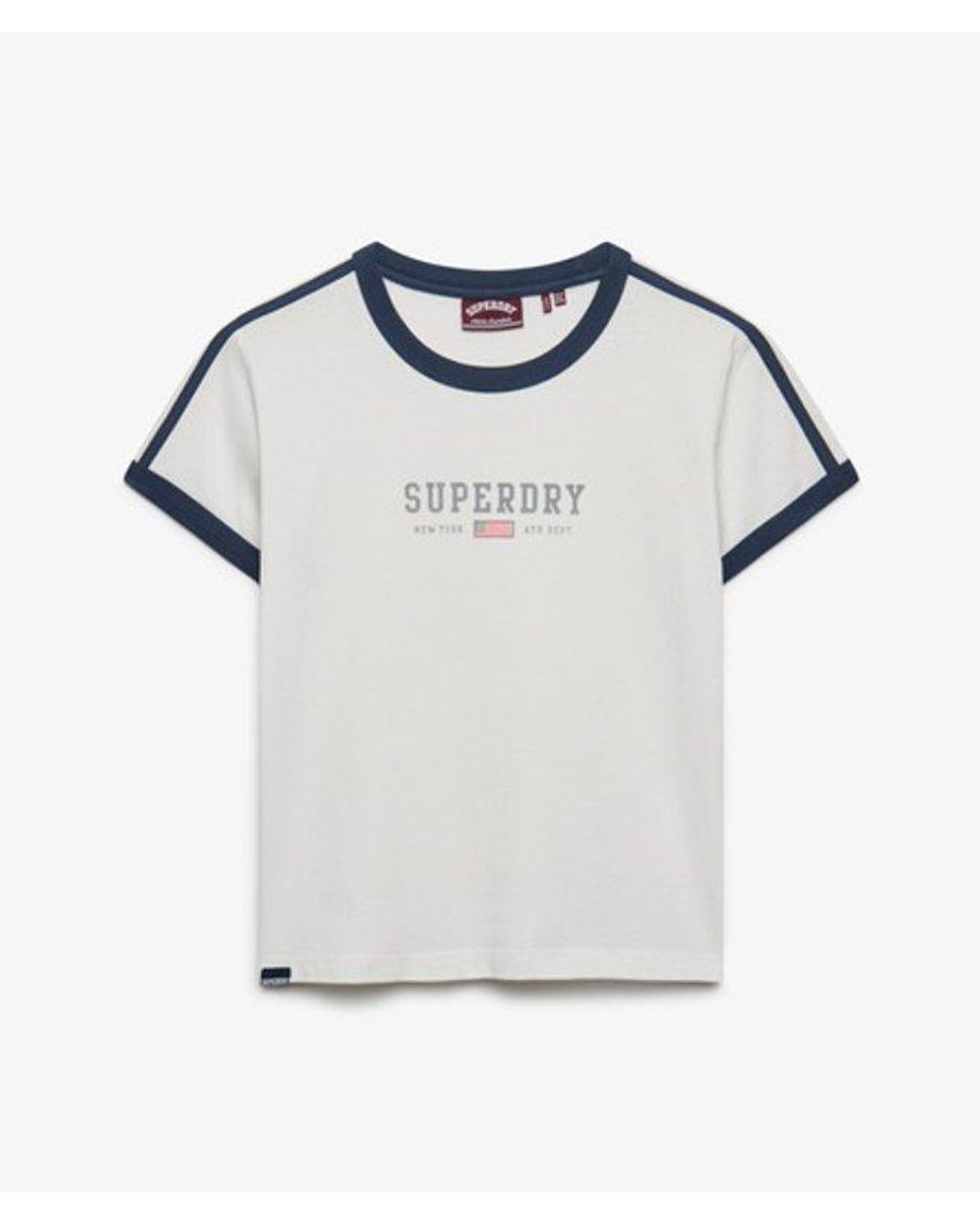 Superdry Blue & Co Athletic Essentials Graphic Ringer T-shirt