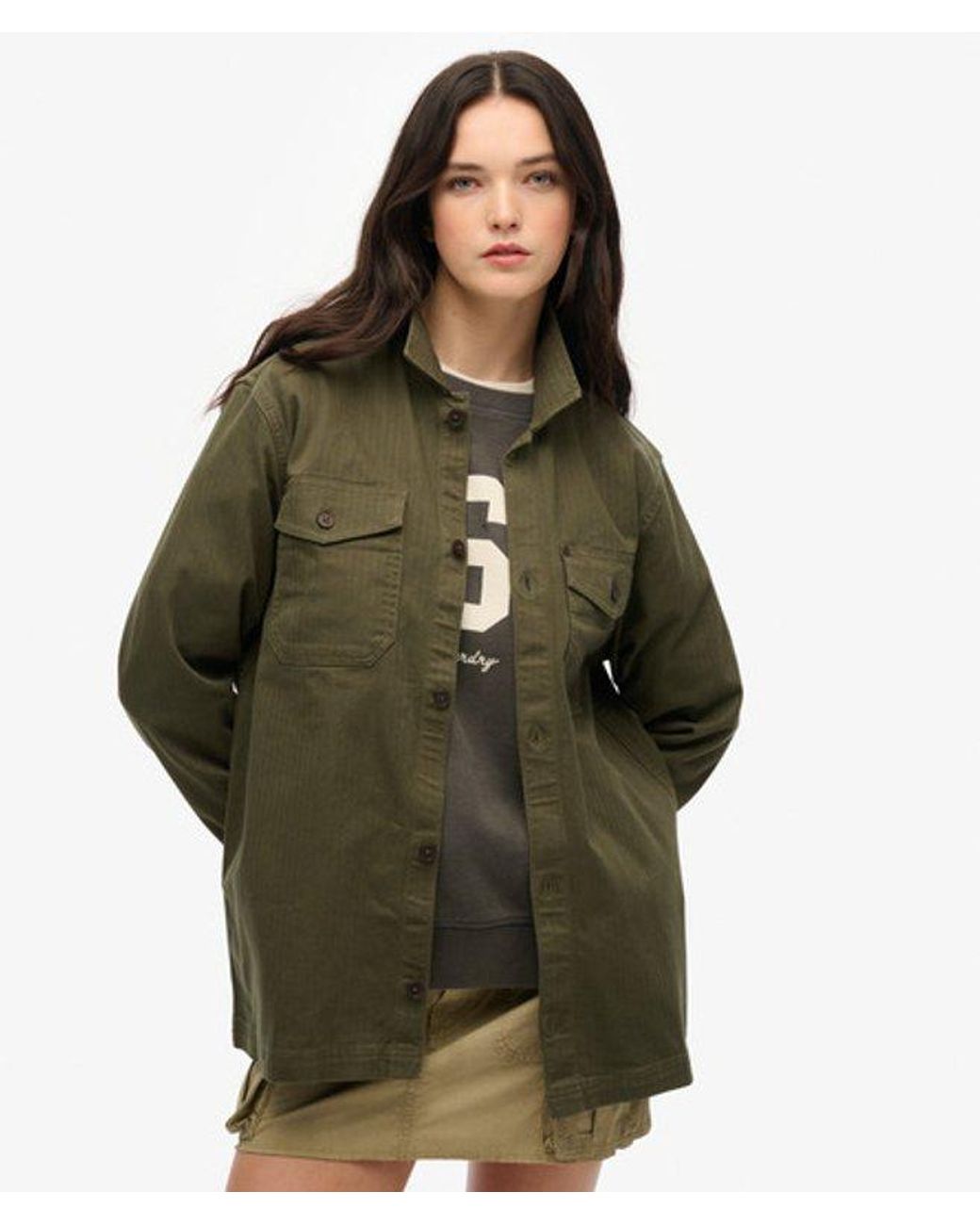 Superdry Green & Co The Merchant Store - Oversized Herringbone Shirt for men