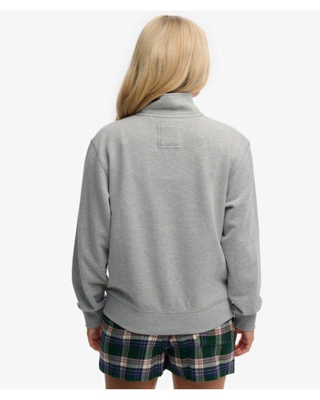 Superdry Gray & Co Athletic Essentials Graphic Half Zip Sweatshirt