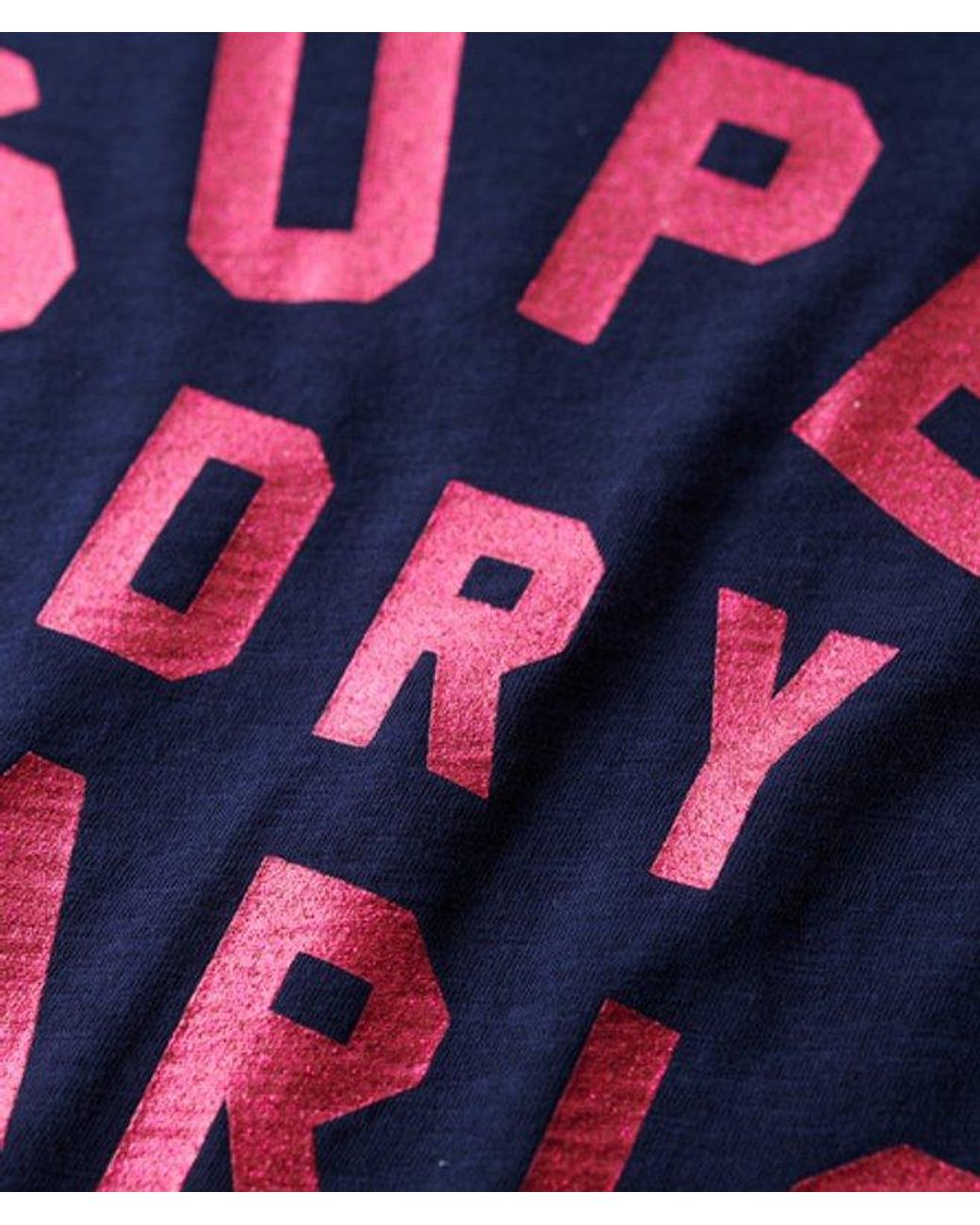 Superdry Blue Glitter Logo Relaxed T-shirt