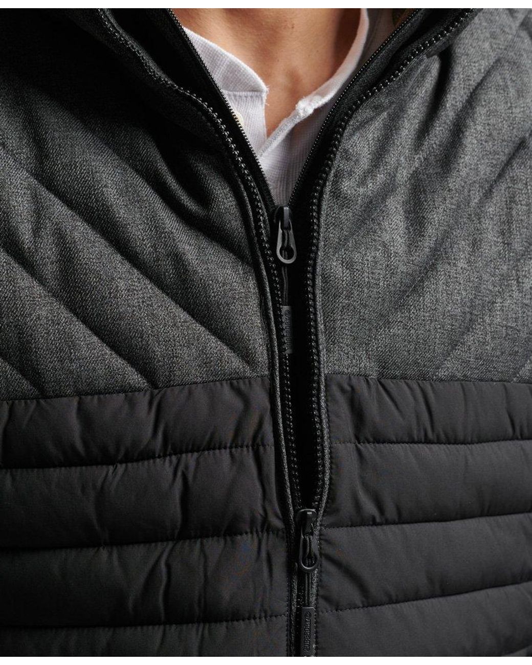 Superdry Tweed Mix Fuji Jacket in Black for Men | Lyst