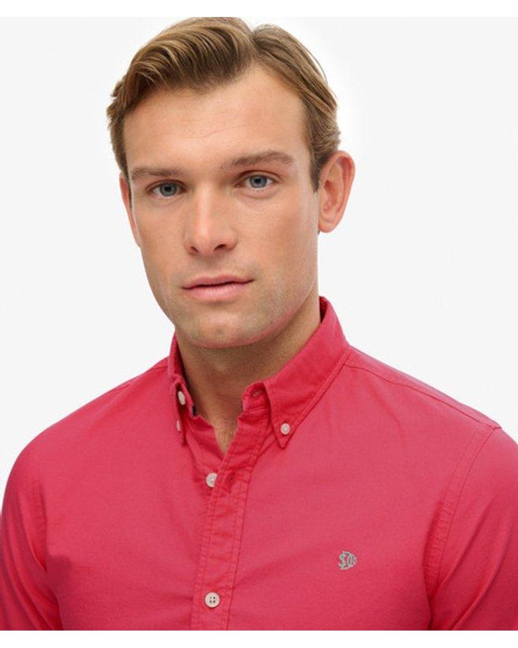 Superdry Red & Co Classic Oxford Long Sleeve Shirt for men
