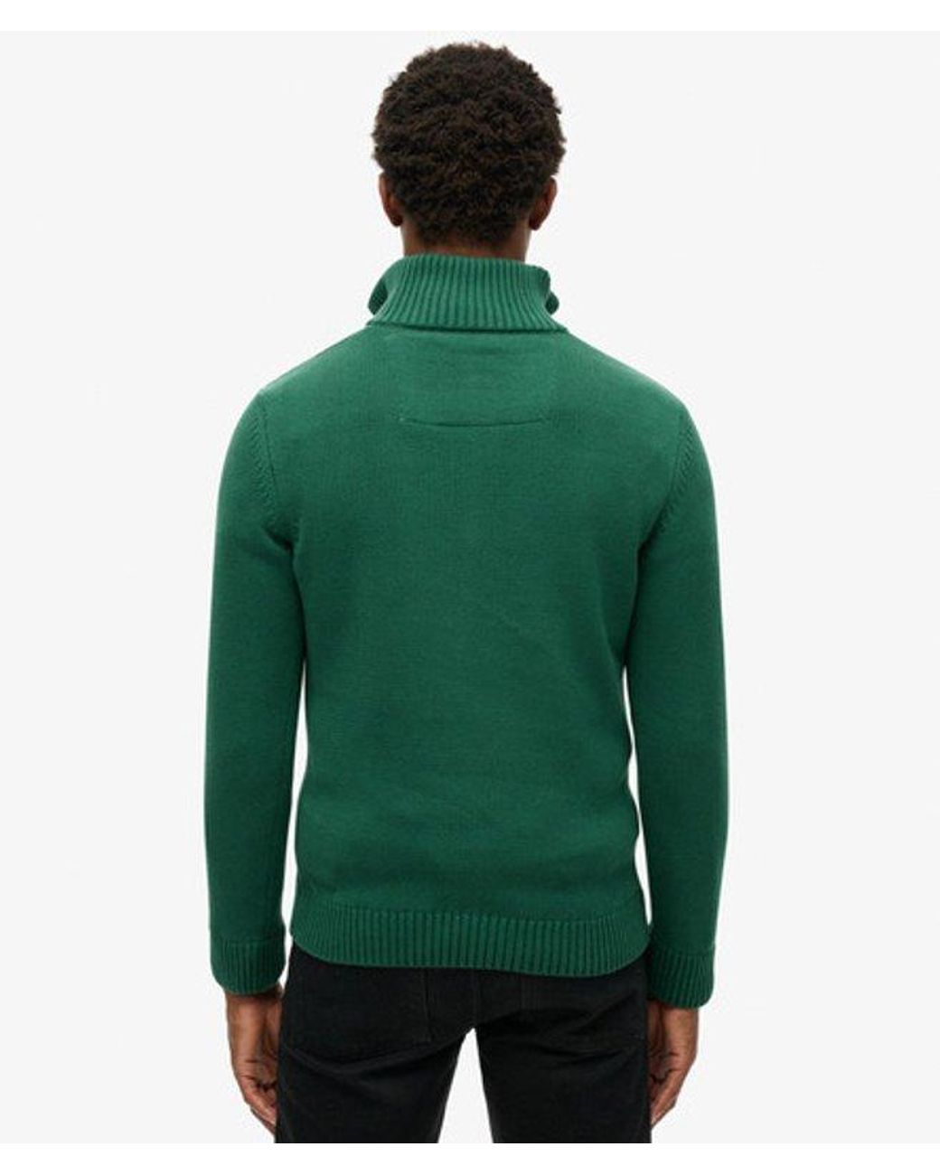 Superdry Green & Co Cotton Classics Half-zip Knitted Jumper for men