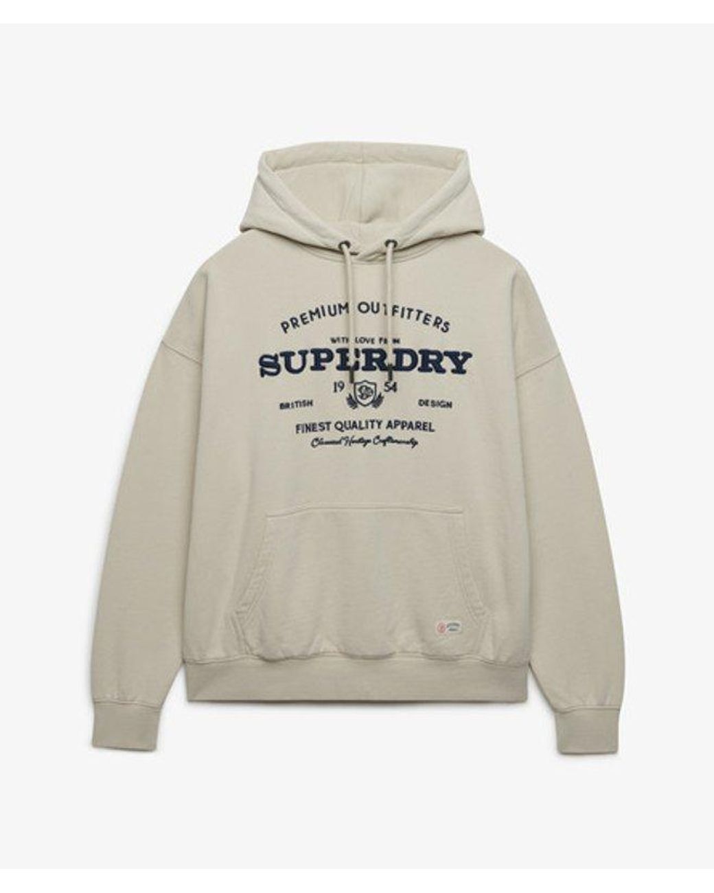 Superdry Gray & Co Luxe Casual Embroidered Relaxed Hoodie