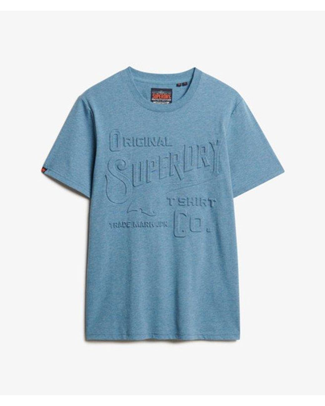 Superdry Blue & Co Workwear Embossed Relaxed T-shirt for men