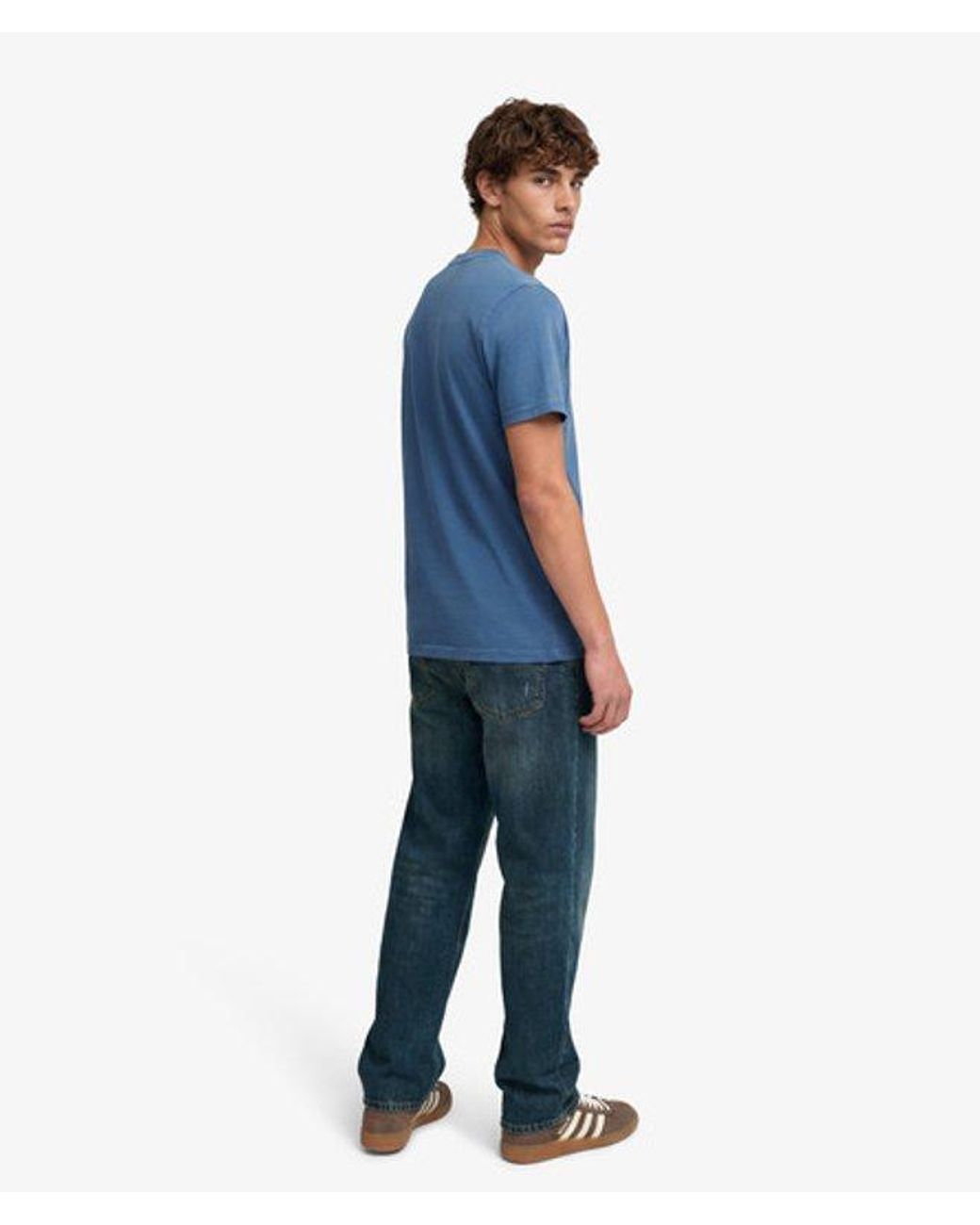 Superdry Blue & Co Athletic Embossed Relaxed T-shirt for men