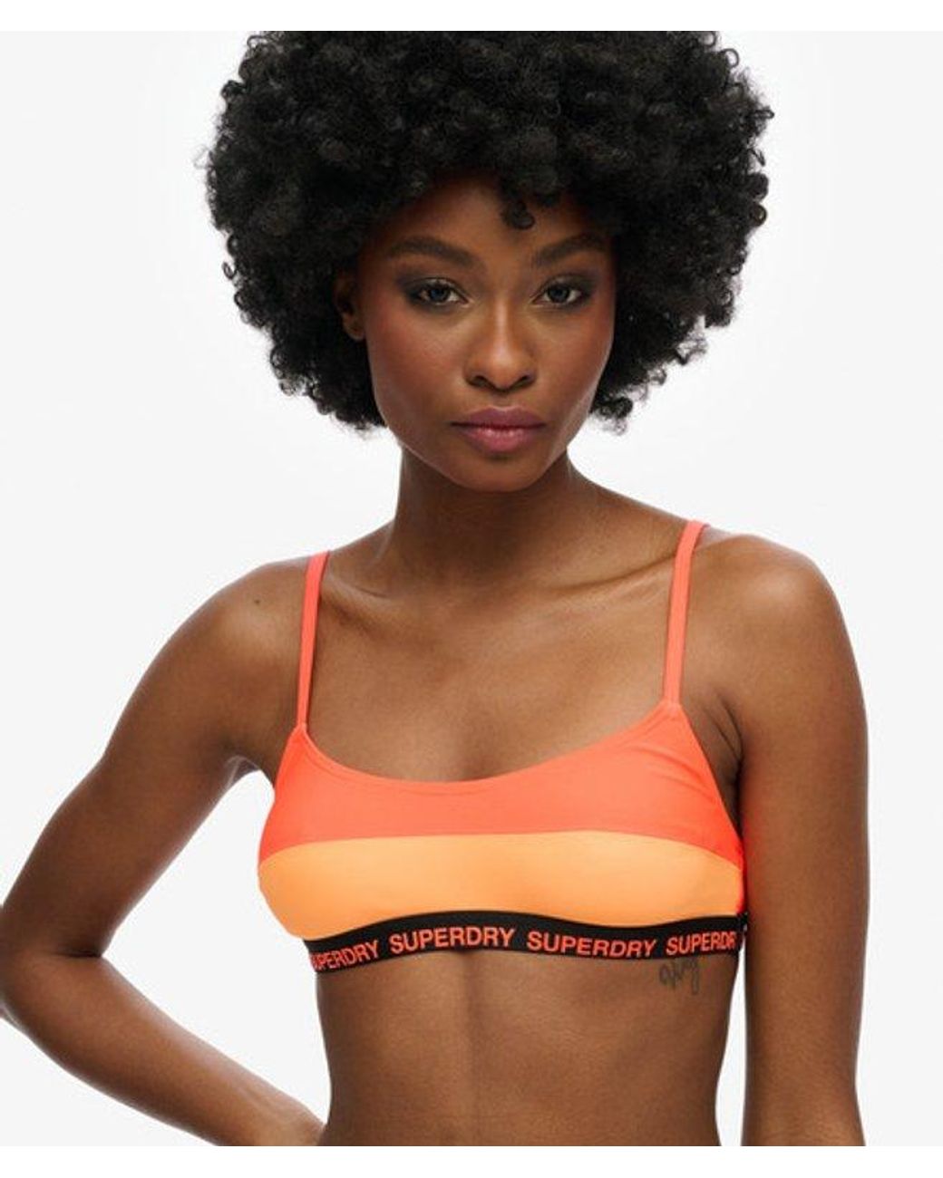Superdry Red & Co Ladies Striped Elastic Bralette Bikini Top