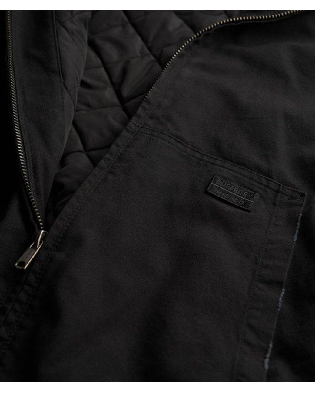 Superdry Canvas Surplus Capuchonjas in het Black voor heren