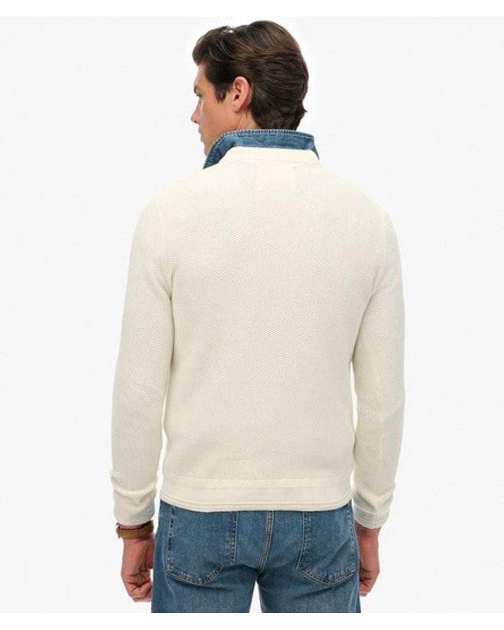 Superdry White & Co Light Weight Cotton Texture Jumper for men