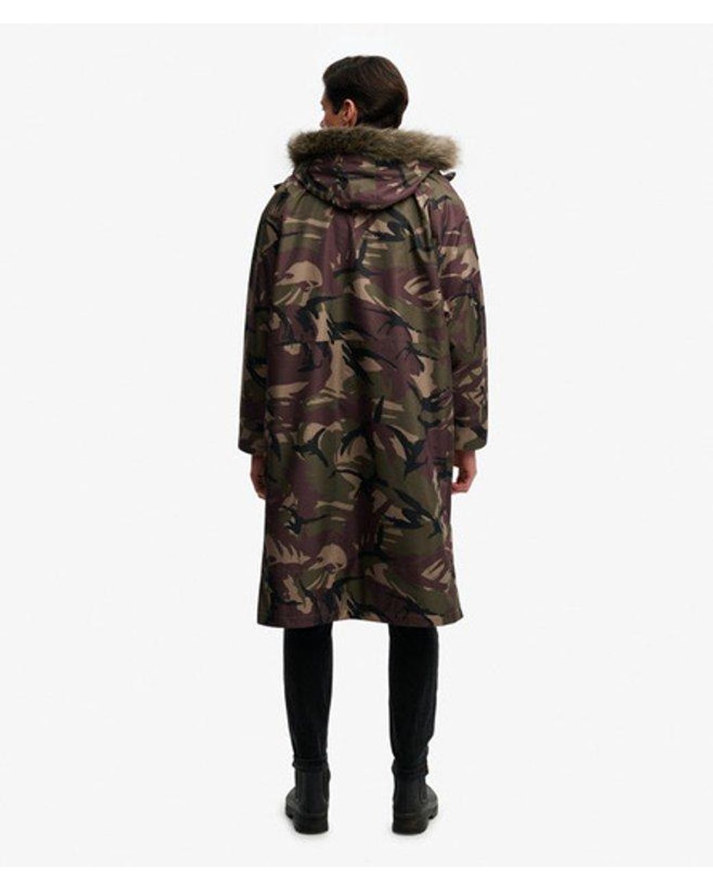 Superdry Black & Co Everest Faux Fur Waterproof & Co Robe
