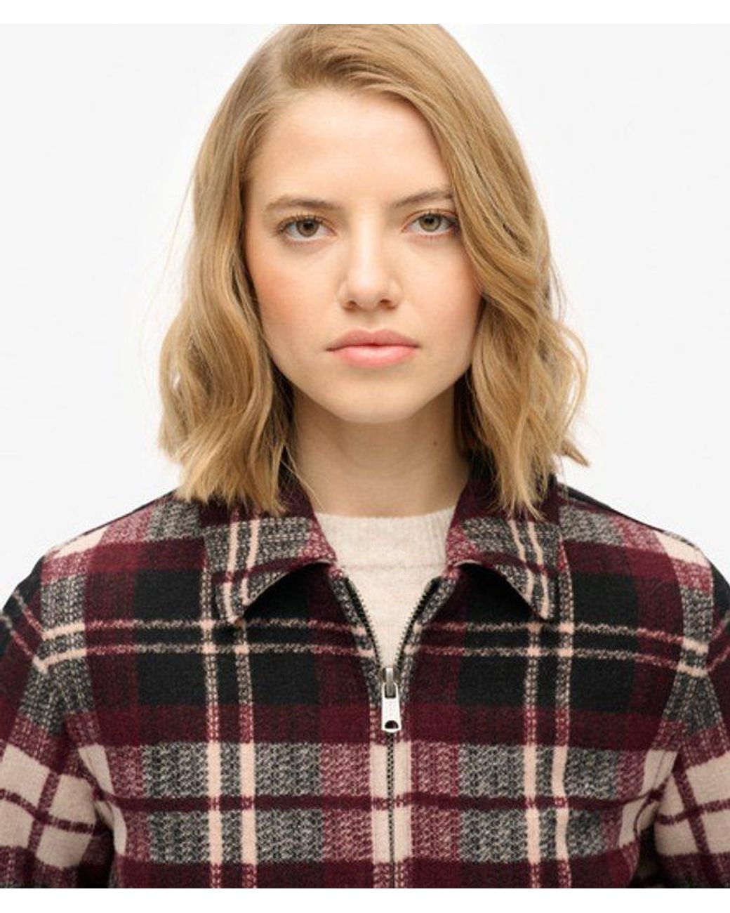 Superdry Black & Co Checked Ranch Quilted Jacket