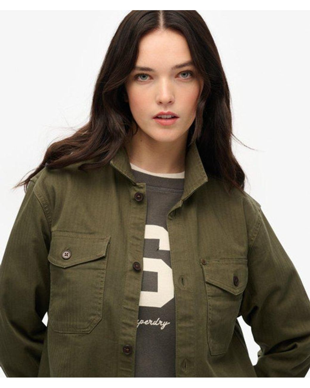 Superdry Green & Co The Merchant Store - Oversized Herringbone Shirt for men