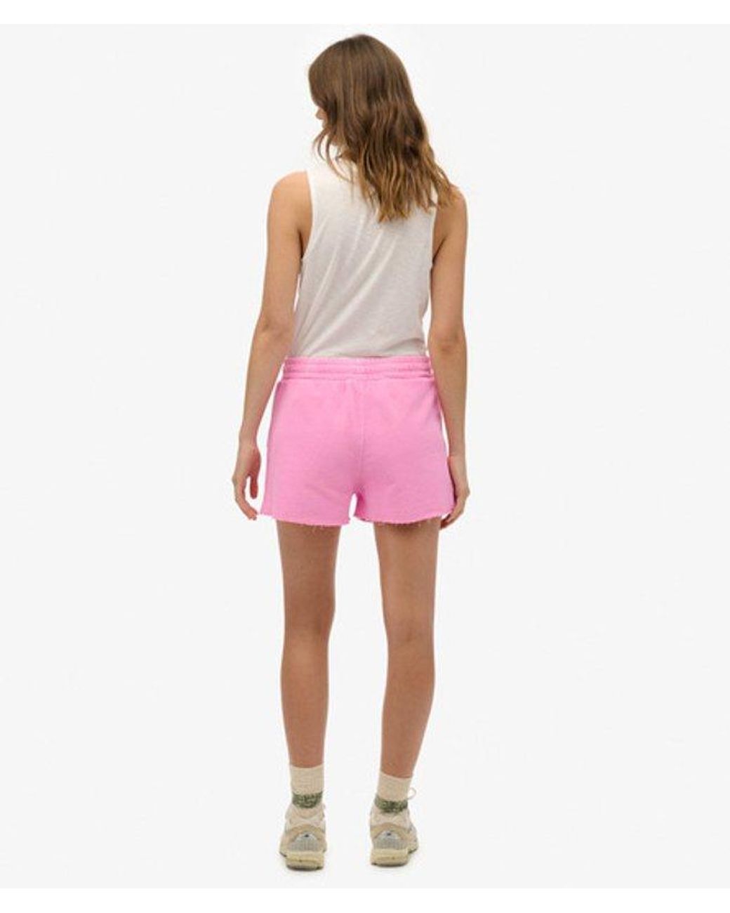 Superdry Pink & Co Essential Logo Garment Dye Shorts
