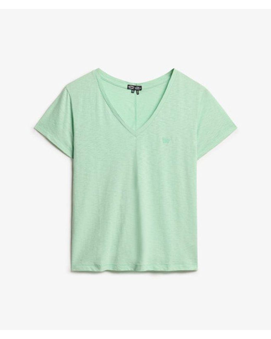 Superdry Blue & Co Slub Embroidered V-neck T-shirt