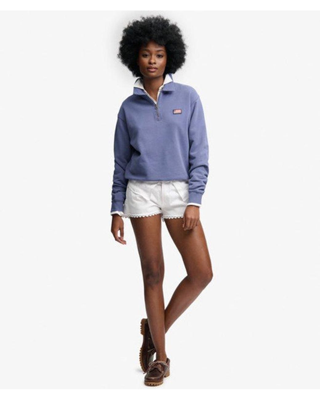 Superdry Blue & Co Athletic Essentials Collared Half Zip Sweatshirt