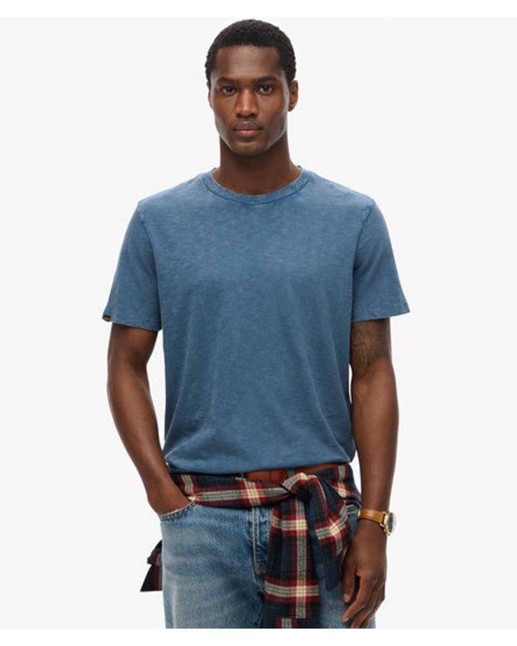 Superdry Blue & Co Crew Neck Slub Short Sleeved T-shirt for men