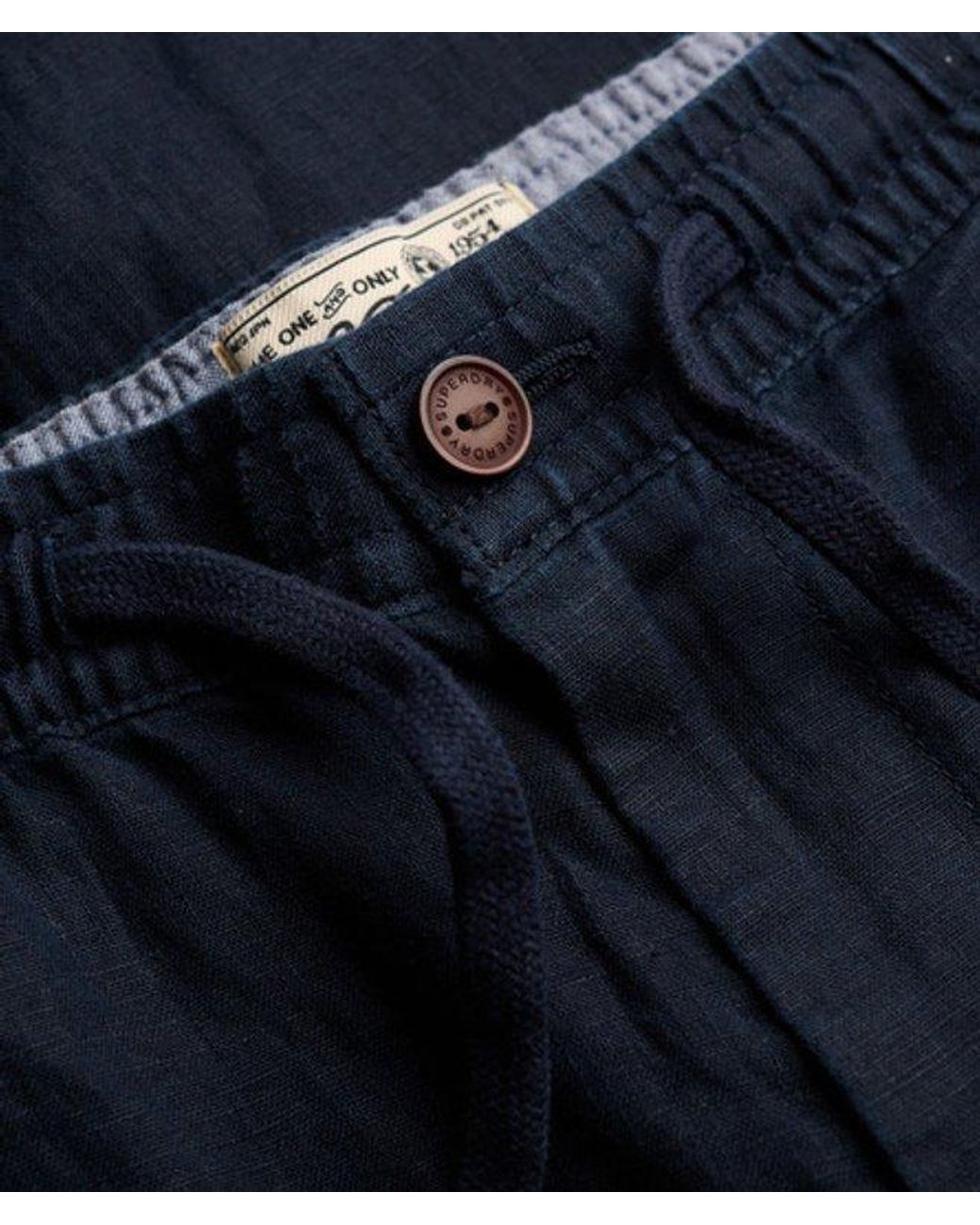 Superdry White Merchant Linen Pants for men