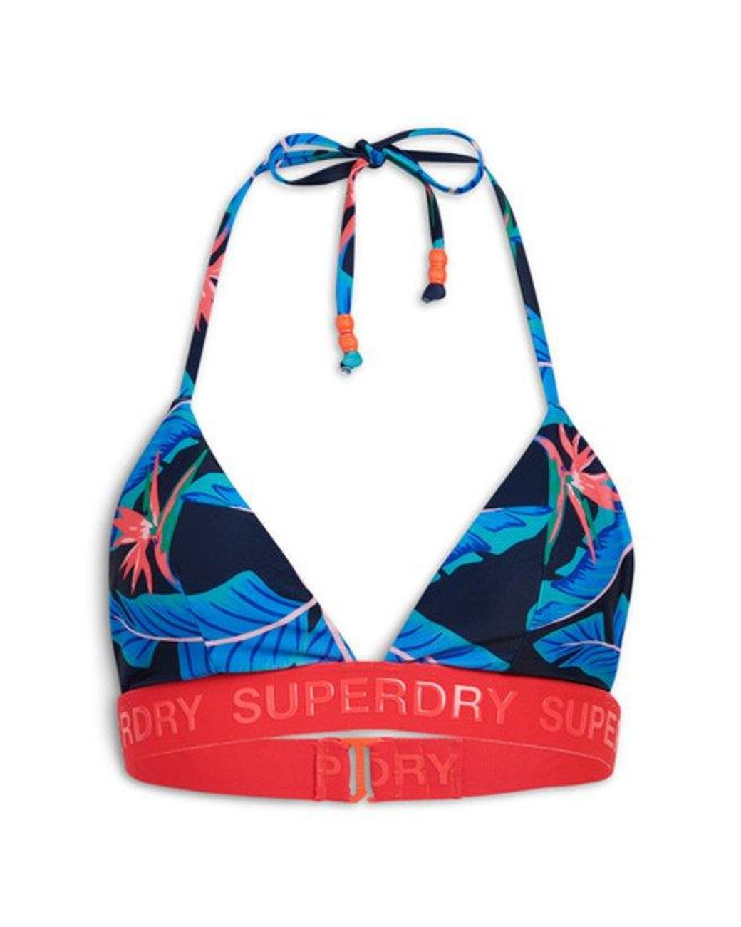 Superdry Blue & Co Logo Triangle Bikini Top
