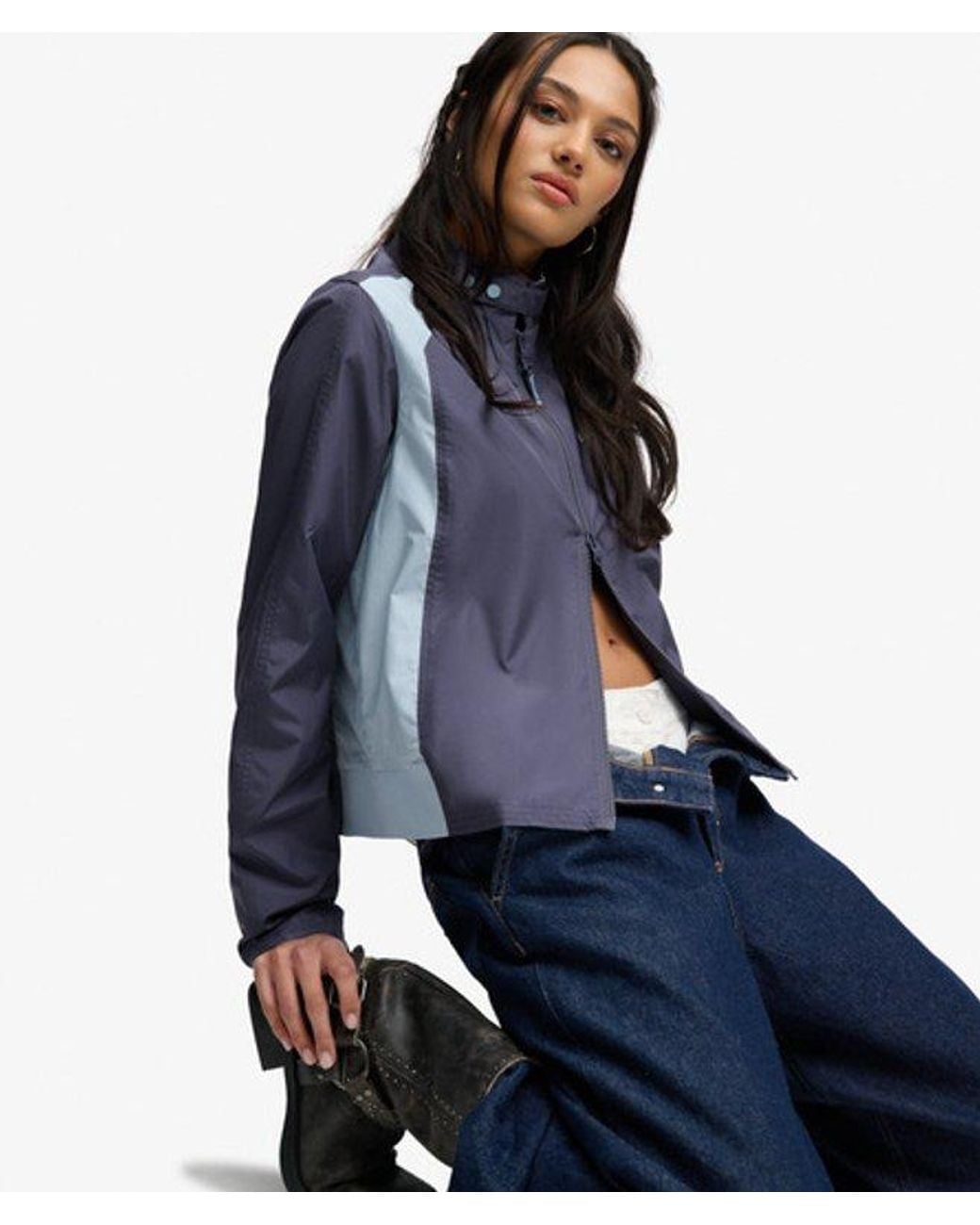 Superdry Blue Bench X & Co Bench Racer Shell Double Zip Jacket