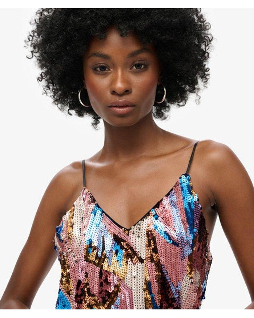Superdry Red Fully Lined Sequin Deco Mini Dress