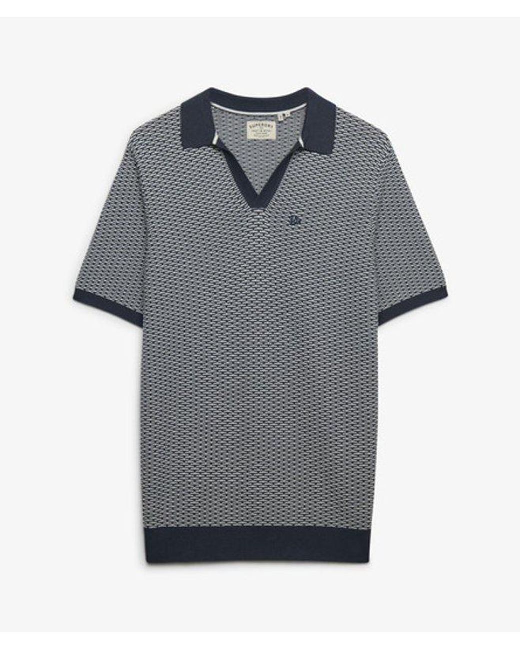 Superdry Blue & Co Johnny Collar Knitted Polo Shirt for men