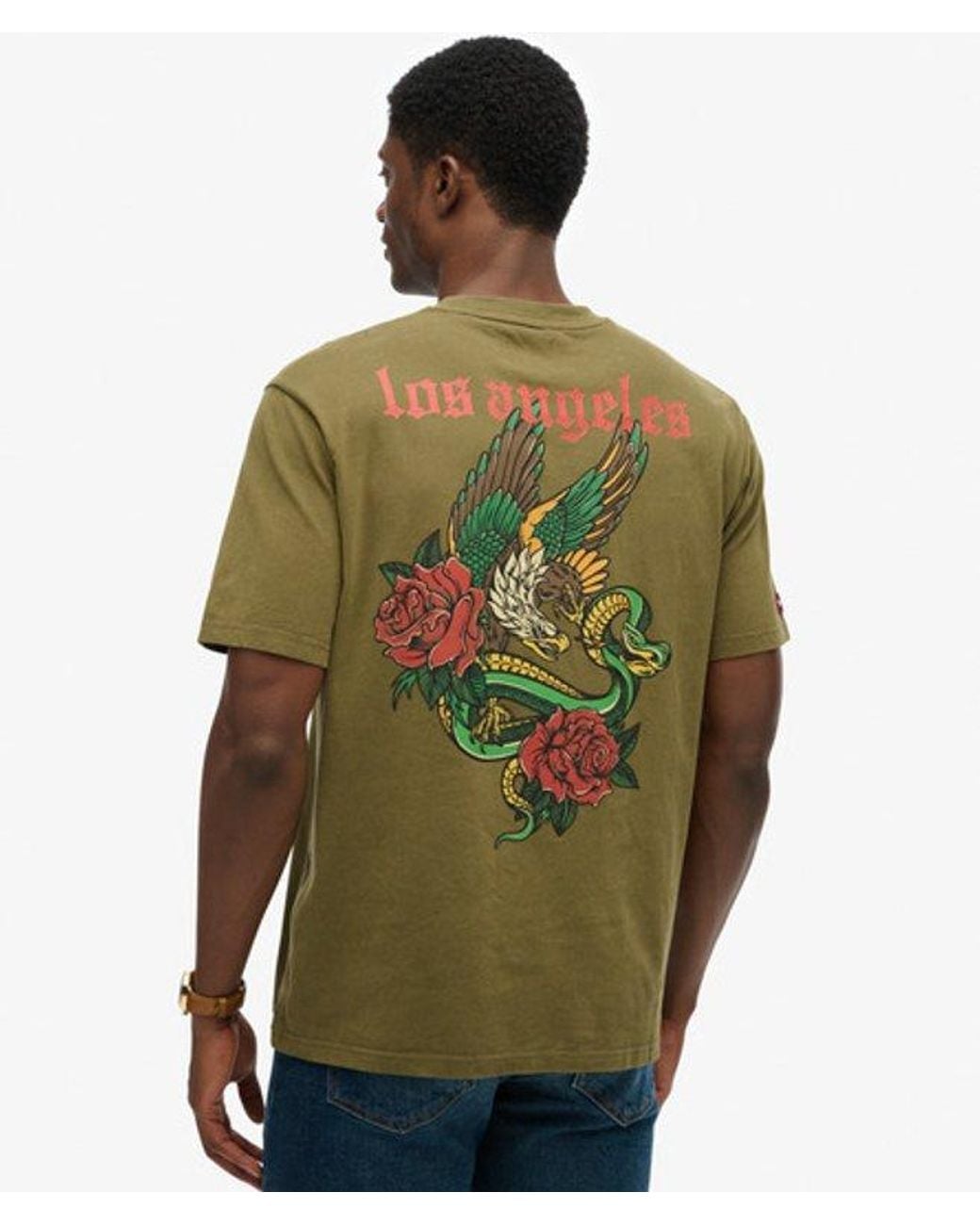 Superdry Green & Co Tattoo Loose T-shirt for men