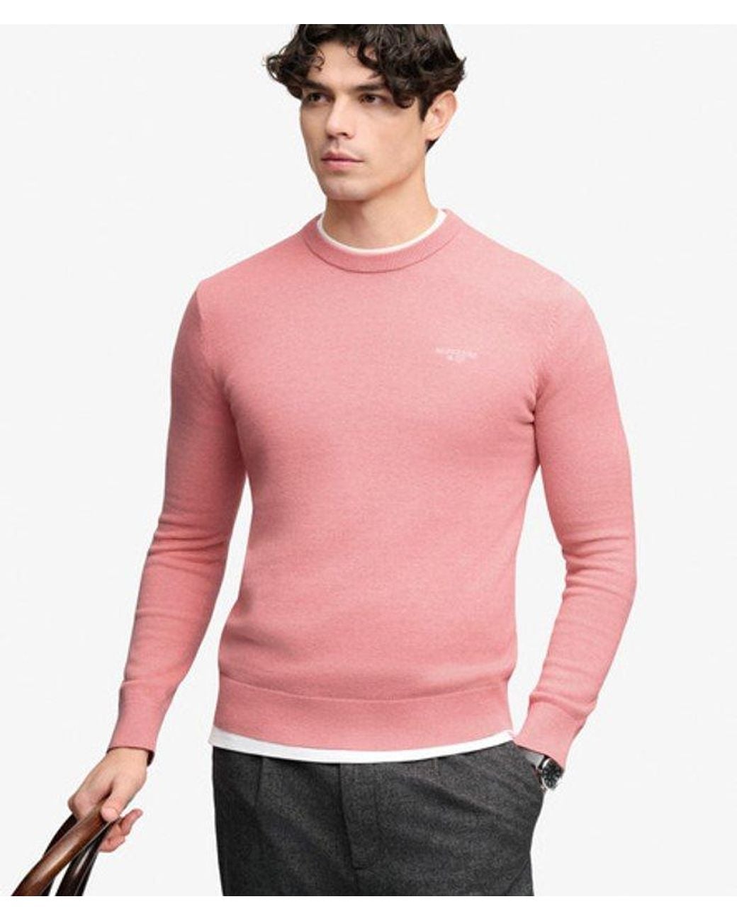 Superdry Pink Prep Essential Cotton Jumper for men