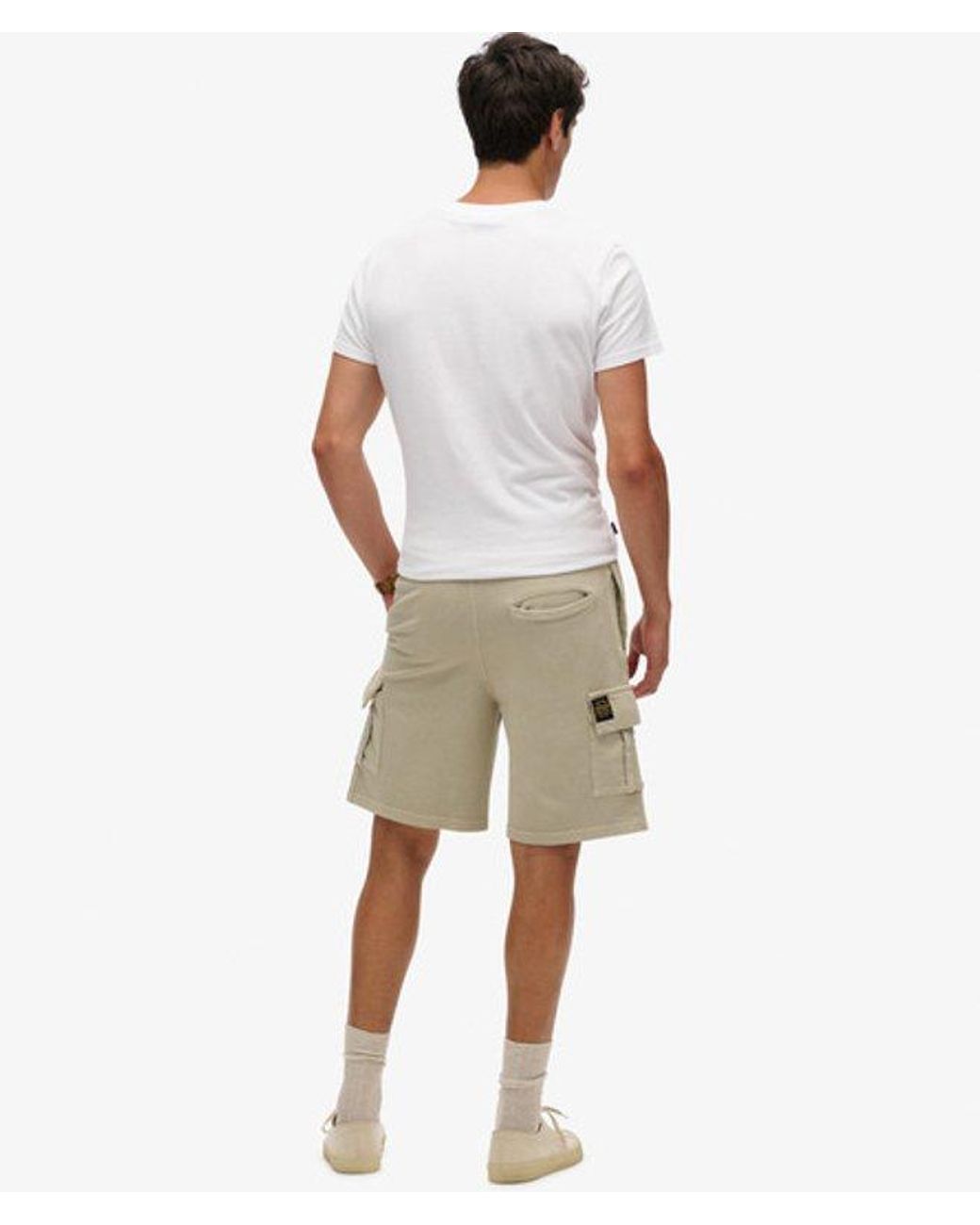 Superdry Natural & Co Classic Contrast Stitch Cotton Cargo Shorts for men