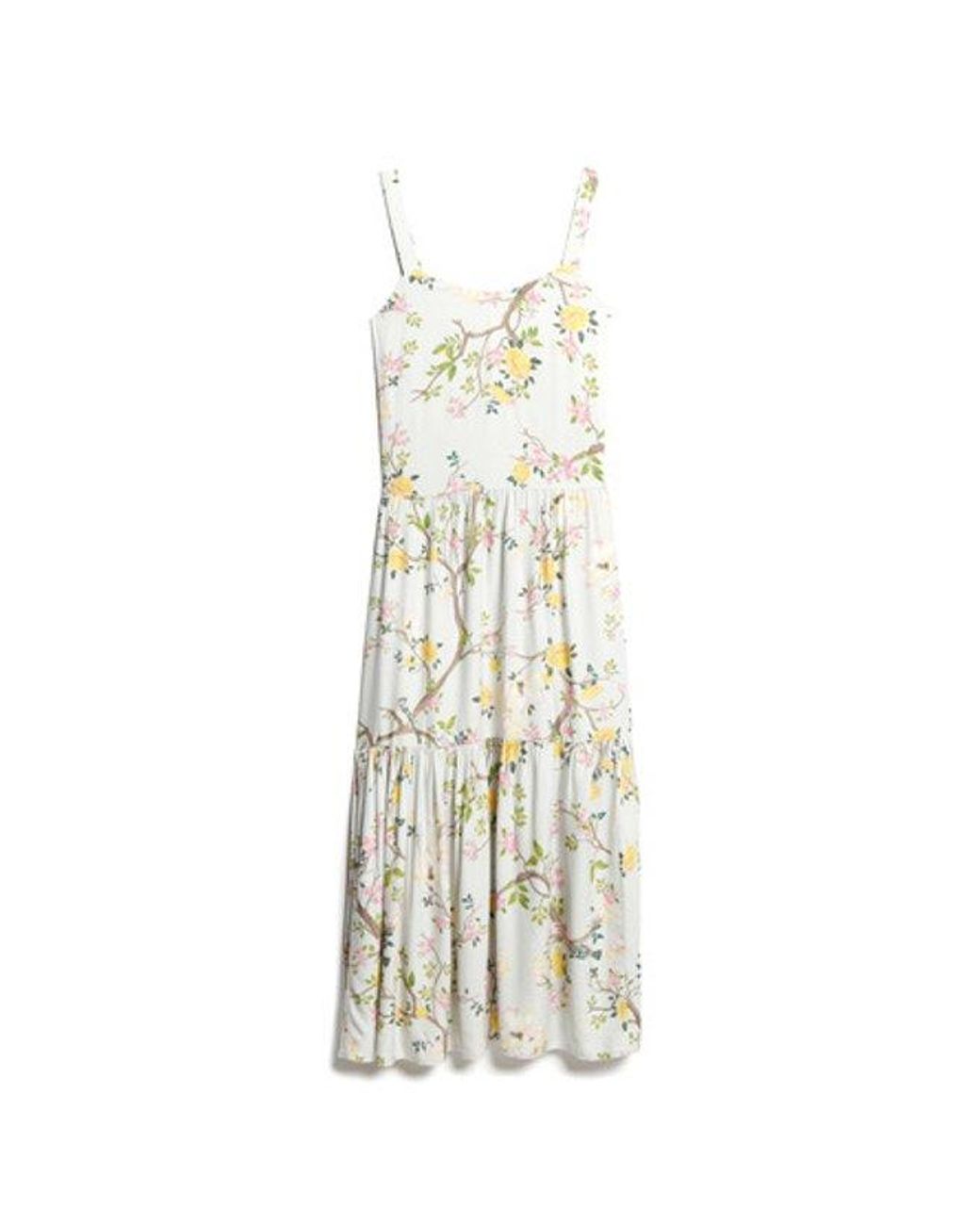 Superdry Natural & Co Floral Print Woven Tiered Maxi Dress