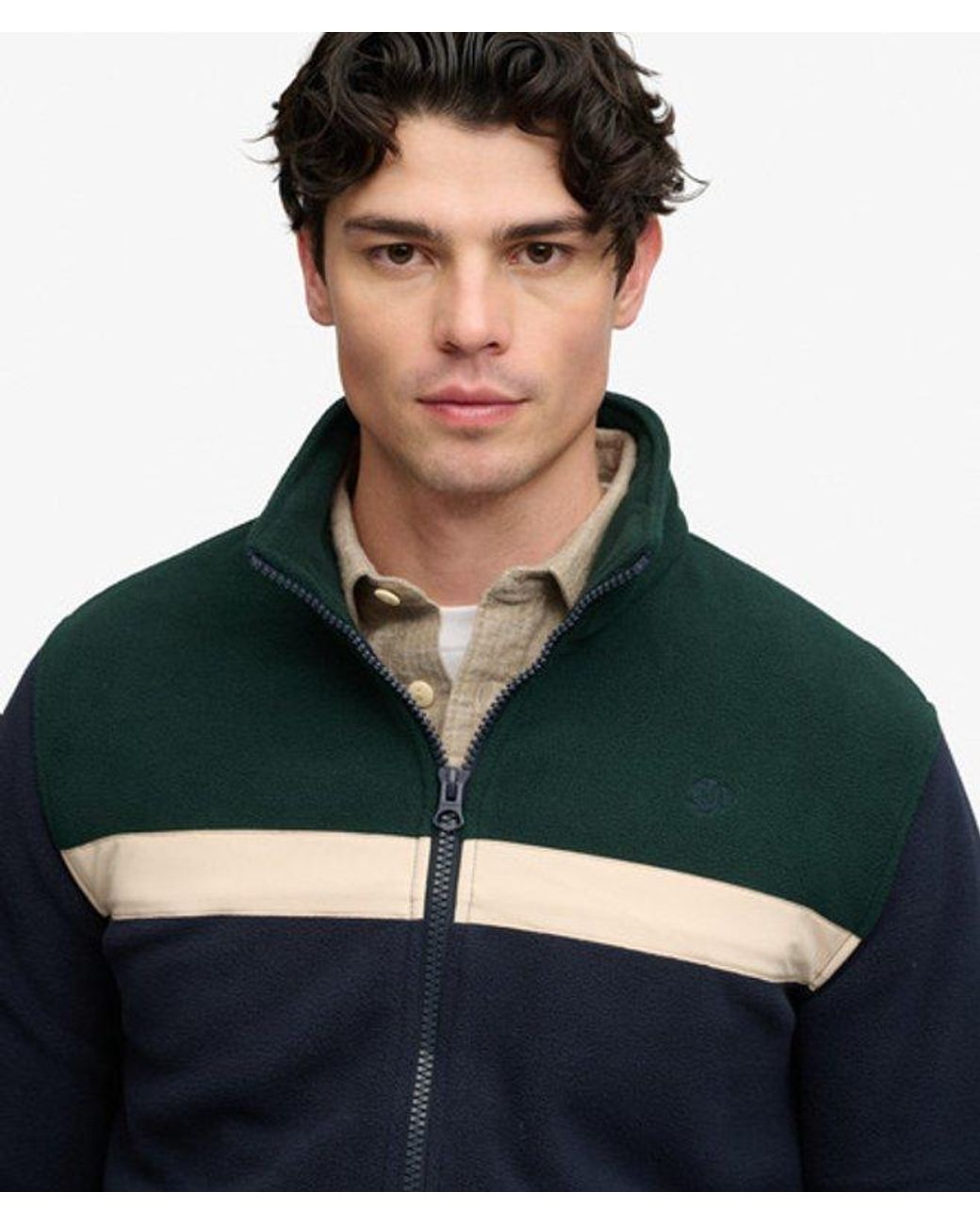Superdry Blue & Co Tricolour Zip Through Fleece for men