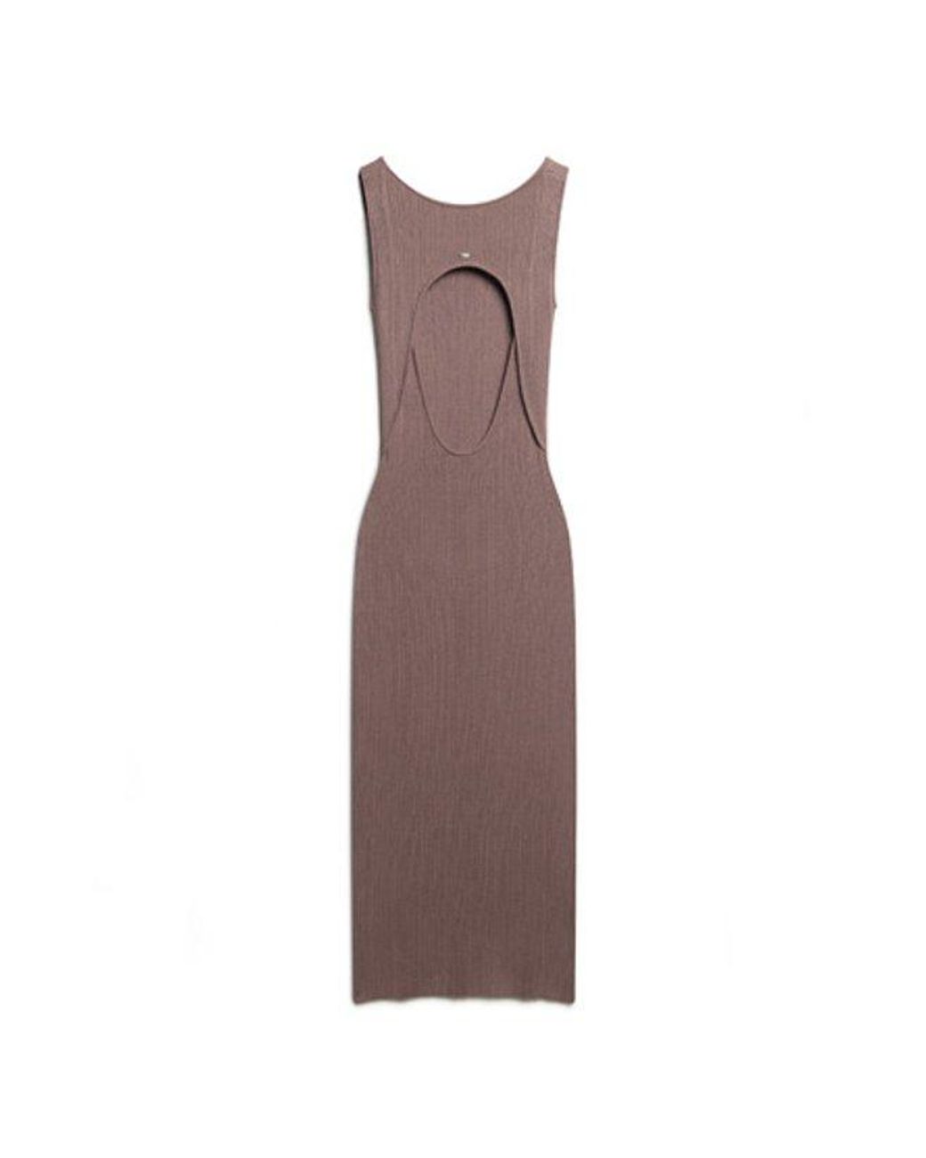 Superdry Brown & Co Rayon Backless Knitted Midi Dress