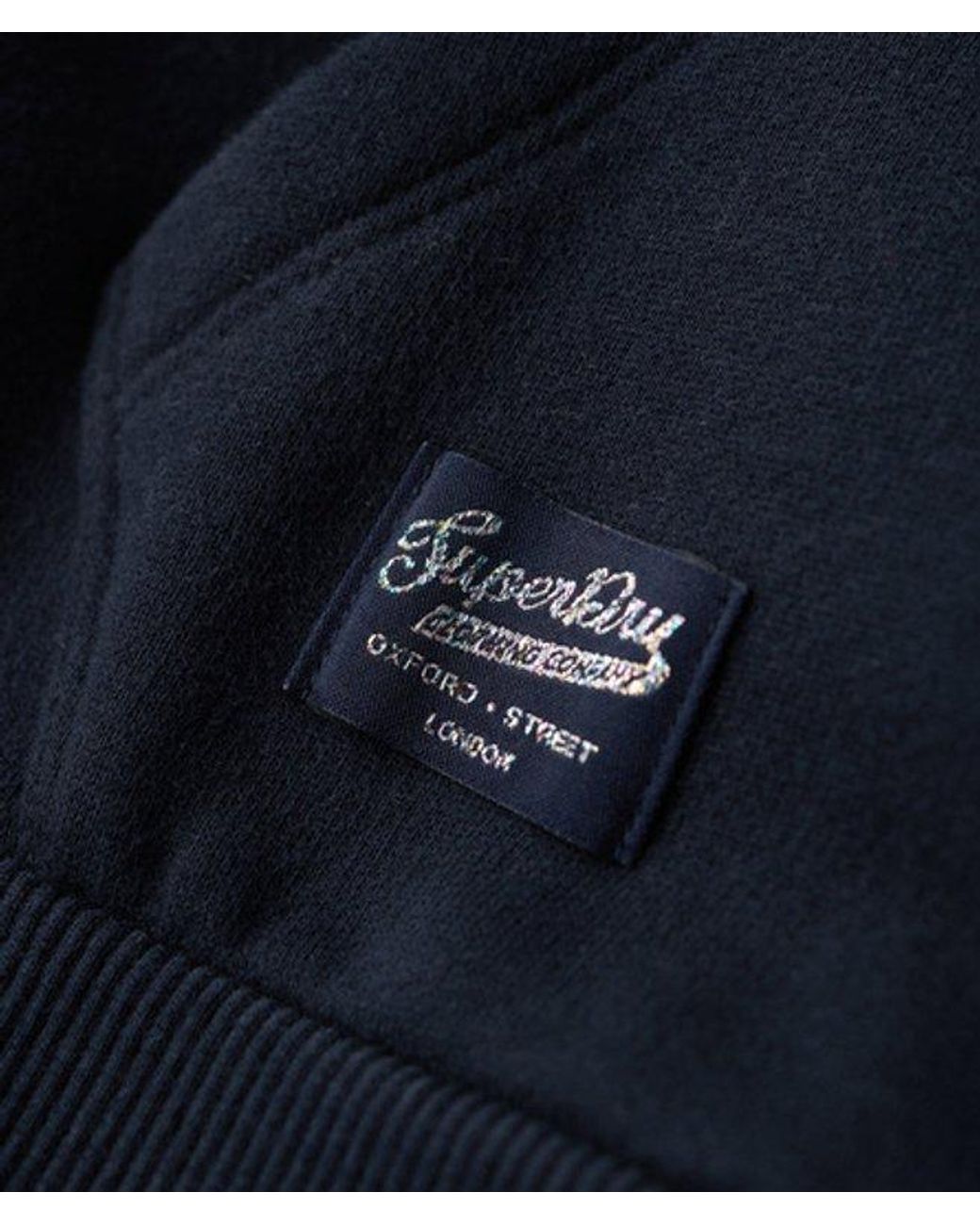 Superdry Blue Classic Graphic Print Vintage Logo Pop Hoodie