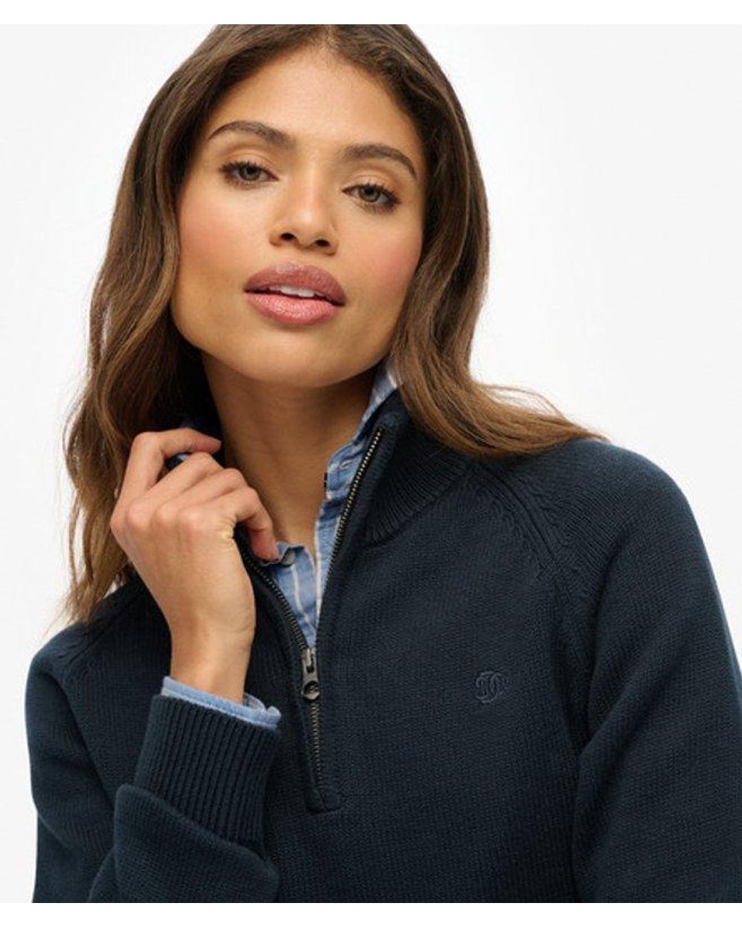 Superdry Blue & Co Essentials Slim Half Zip Knit
