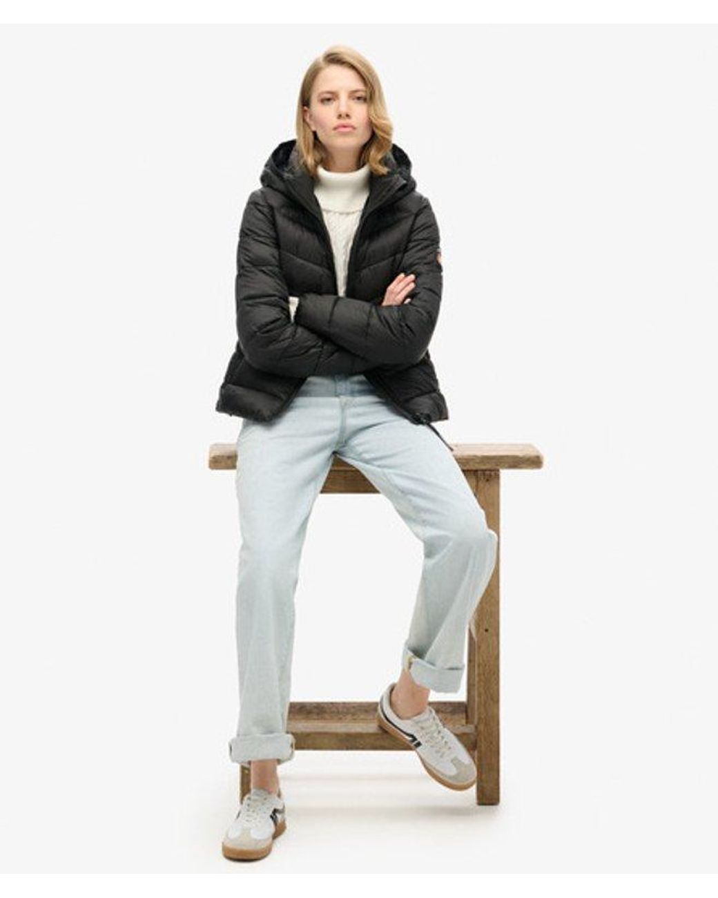 Superdry Black & Co Hooded Fuji Quilted Padded Jacket