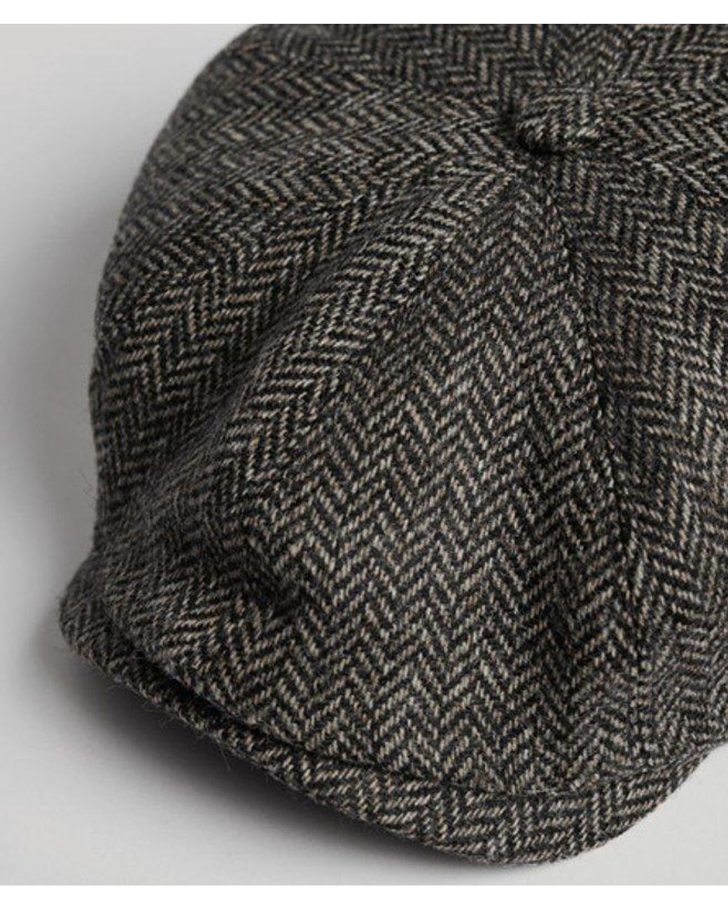 Superdry Green & Co Fully Lined Herringbone Baker Boy Cap for men