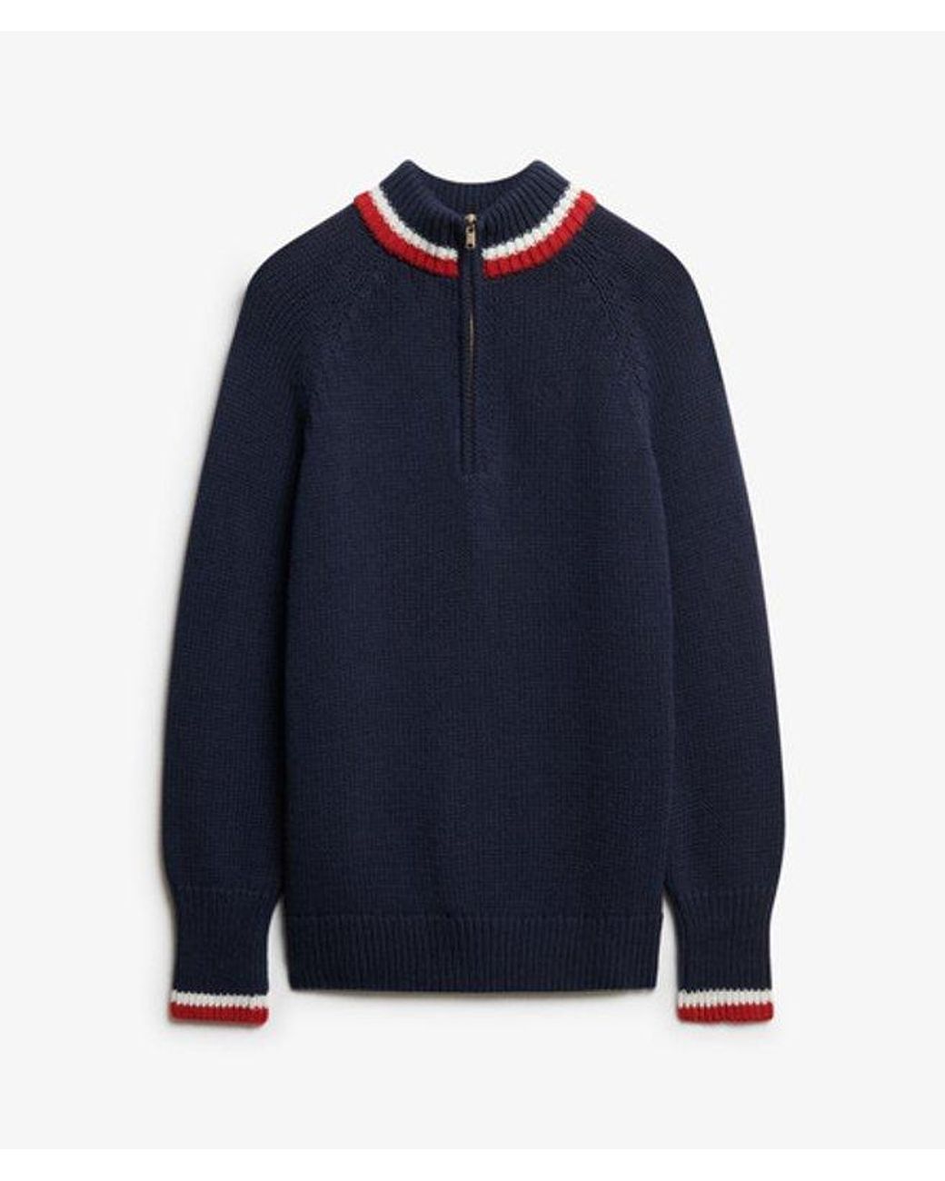 Superdry Blue & Co Tipped Half Zip Jumper