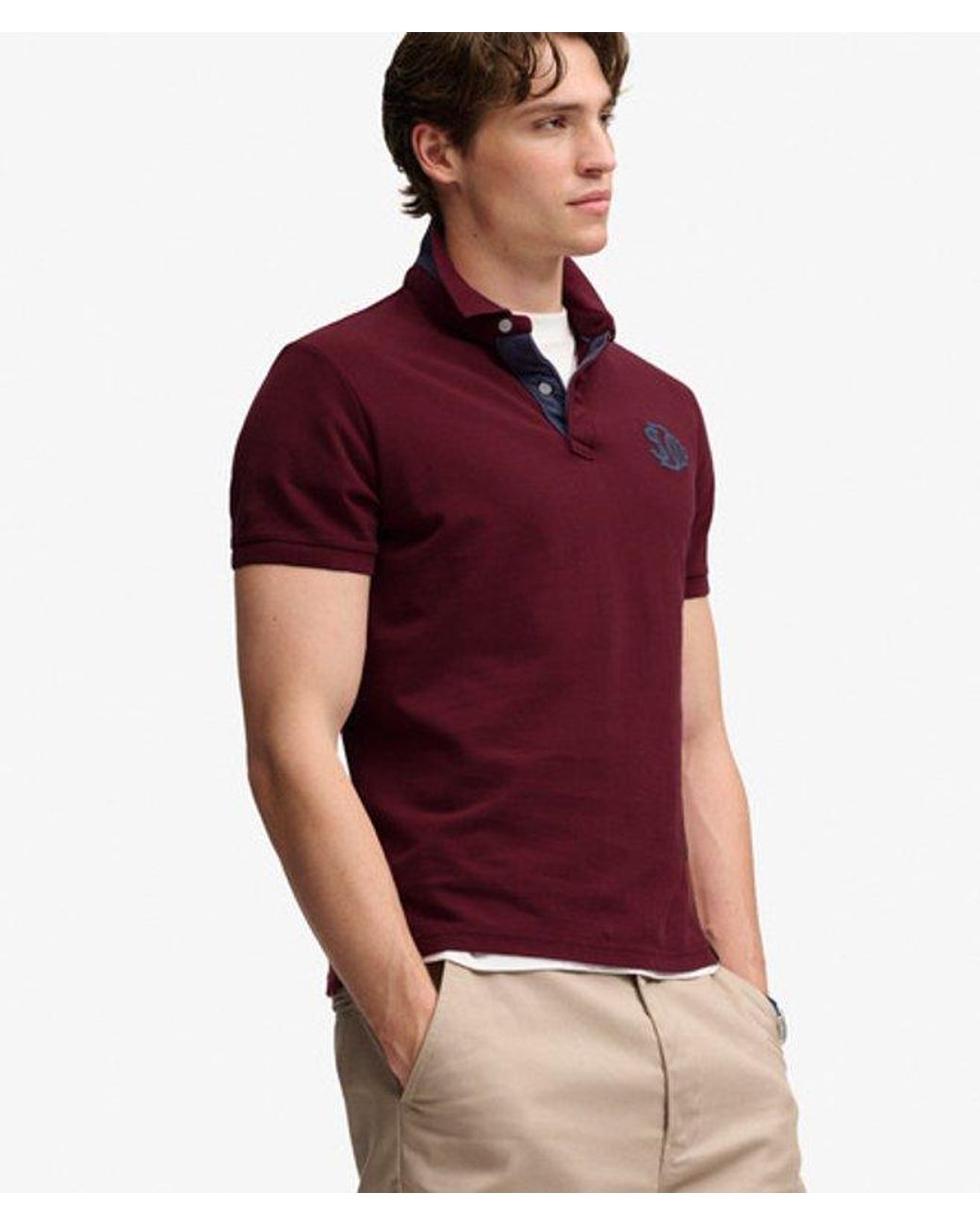 Superdry Red & Co Pique Monogram Polo Shirt for men