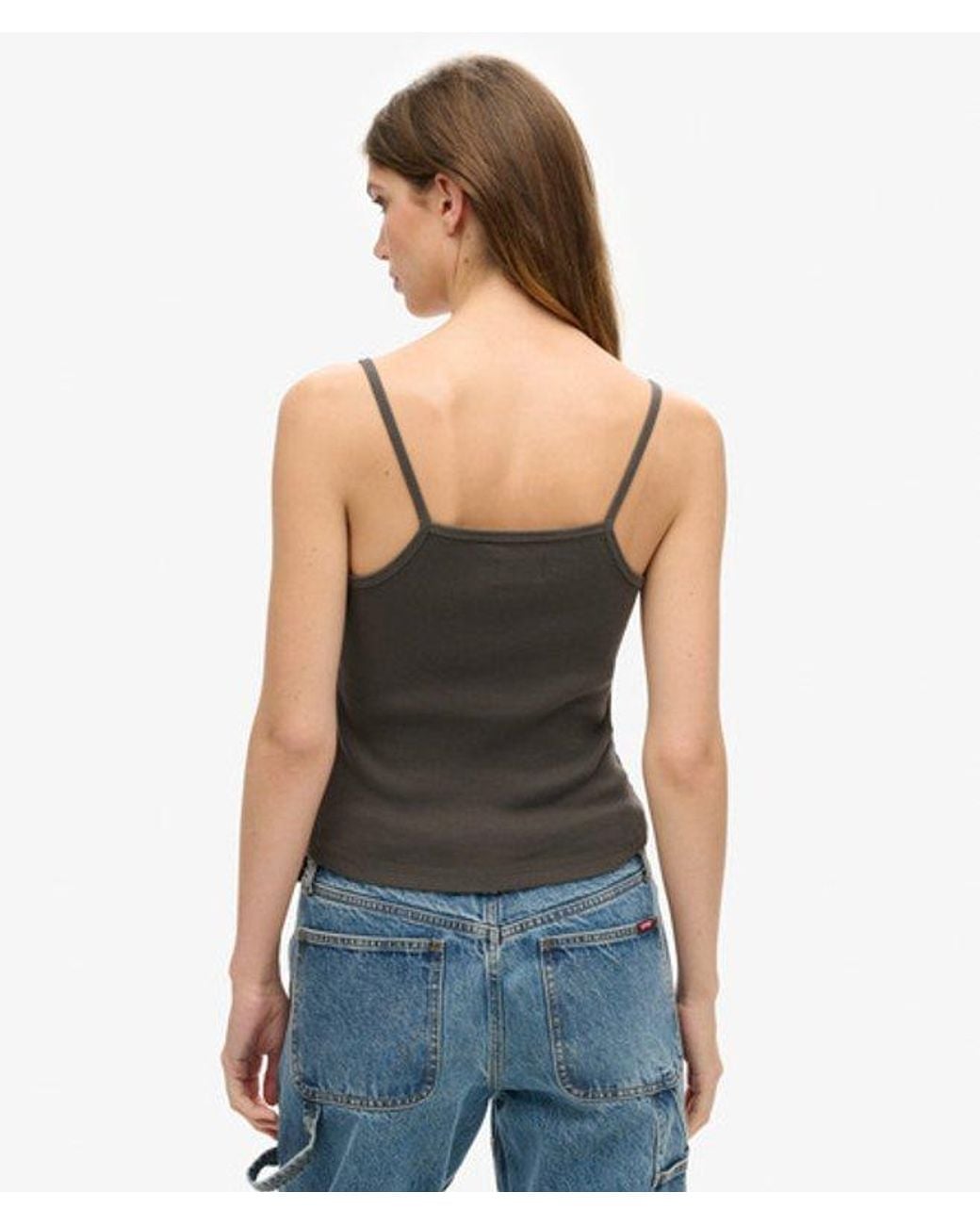 Superdry Blue & Co Retro Rocker Graphic Rib Cami Top