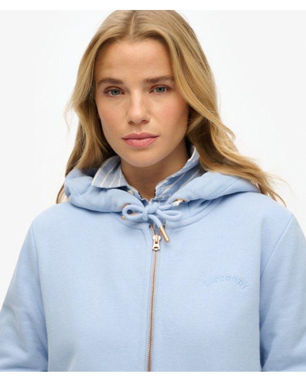 Superdry Blue Essential Logo Zip Hoodie
