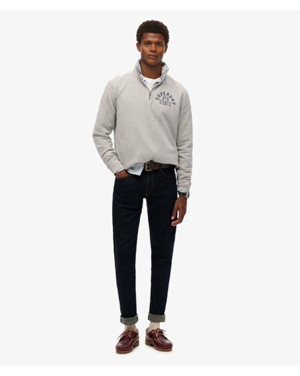 Superdry Gray & Co Athletic Essentials Half Zip Sweatshirt for men