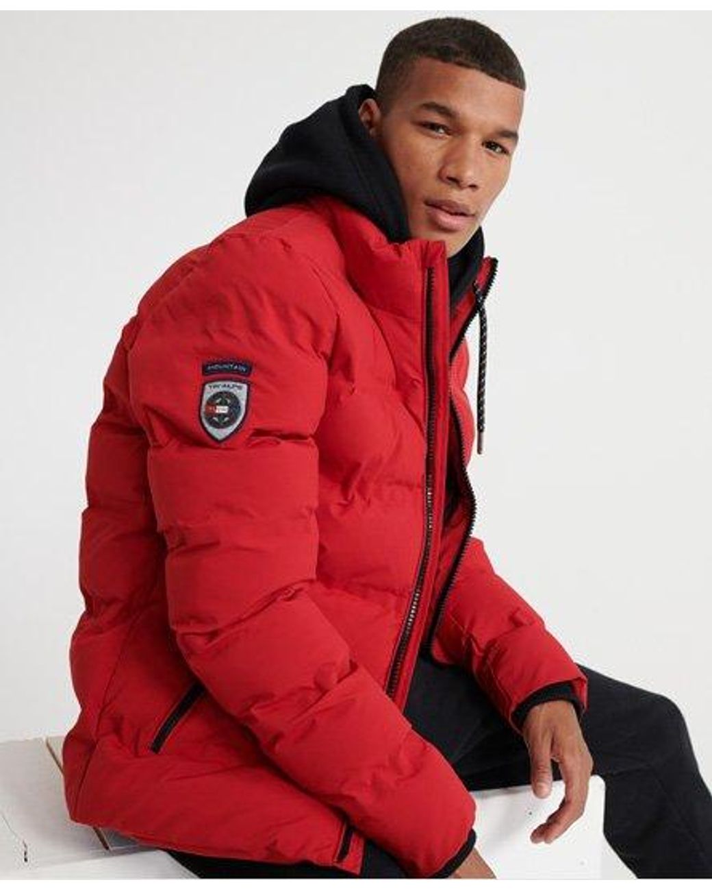 super dry red coat