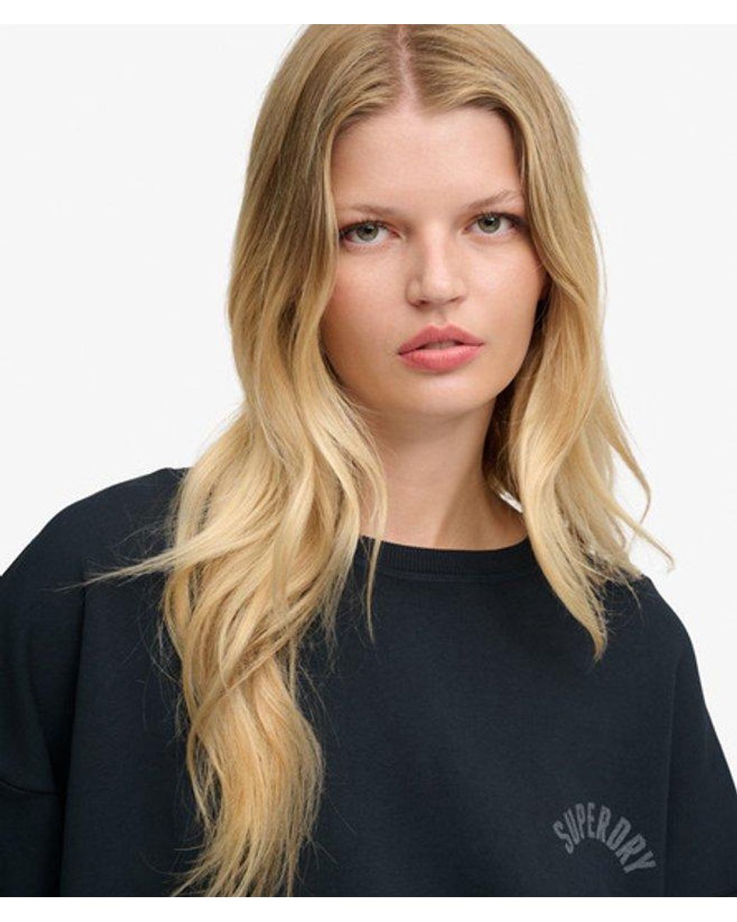 Superdry Black & Co Athletic Essentials Printed Crew Sweatshirt