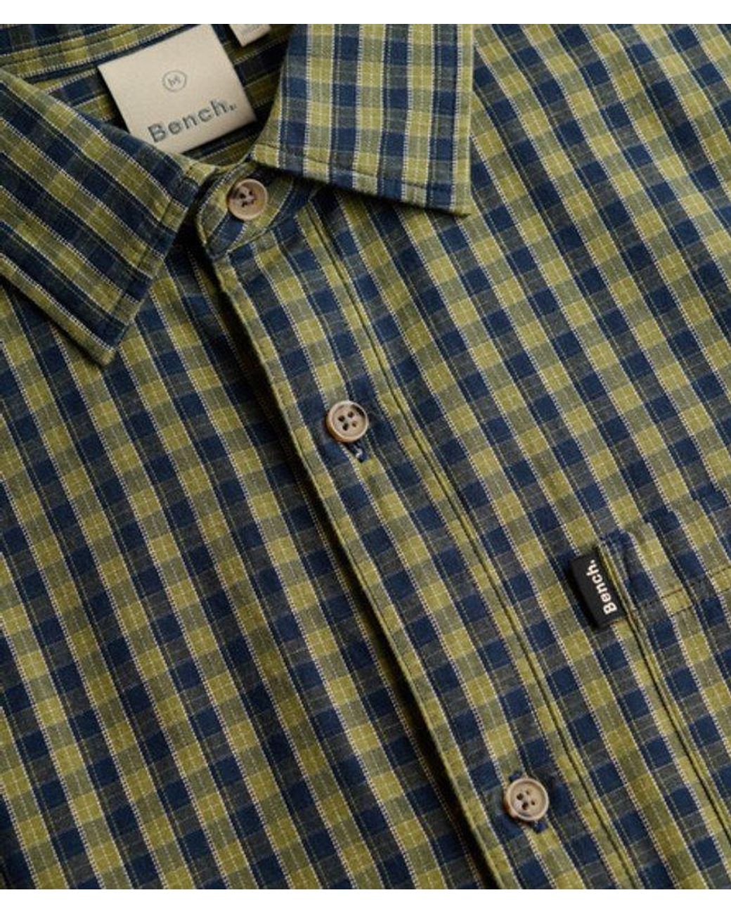 Superdry Green Bench X & Co Bench Skater Check Long Sleeve Shirt for men