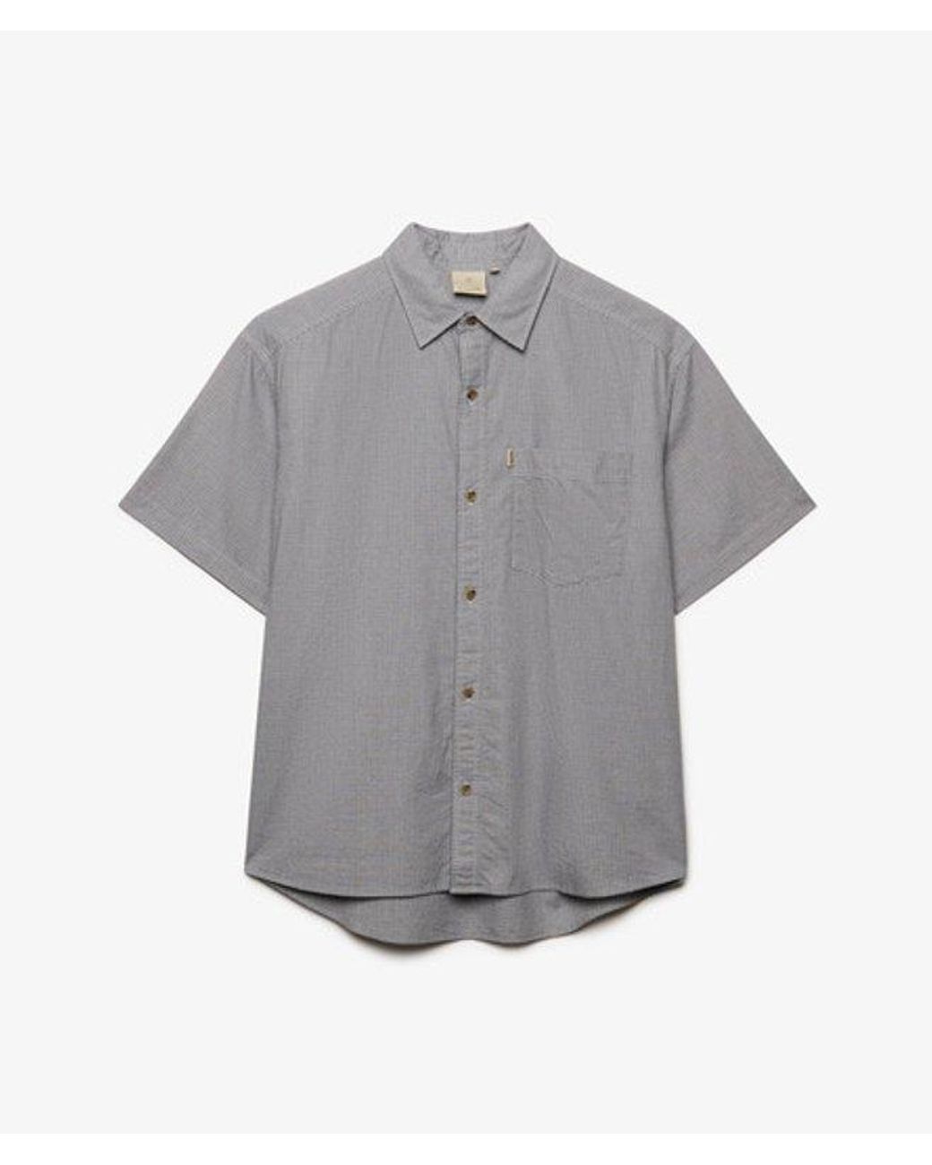 Superdry Gray Bench X & Co Bench Skater Check Short Sleeves Shirt for men