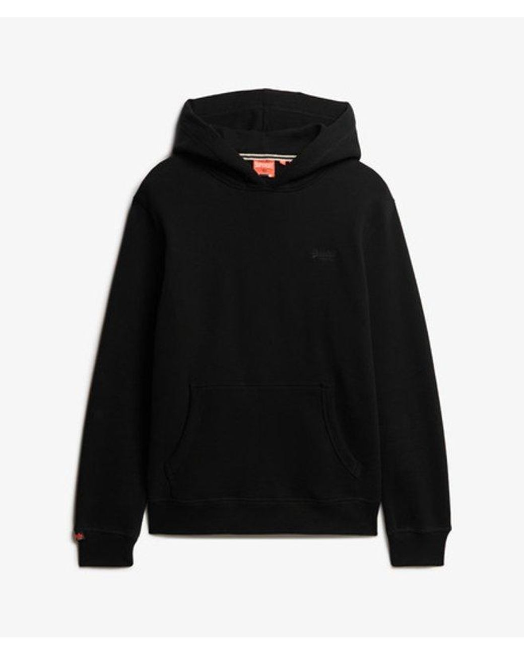 Superdry Essential Hoodie Met Logo En Halfgeborstelde Voering in het Black voor heren