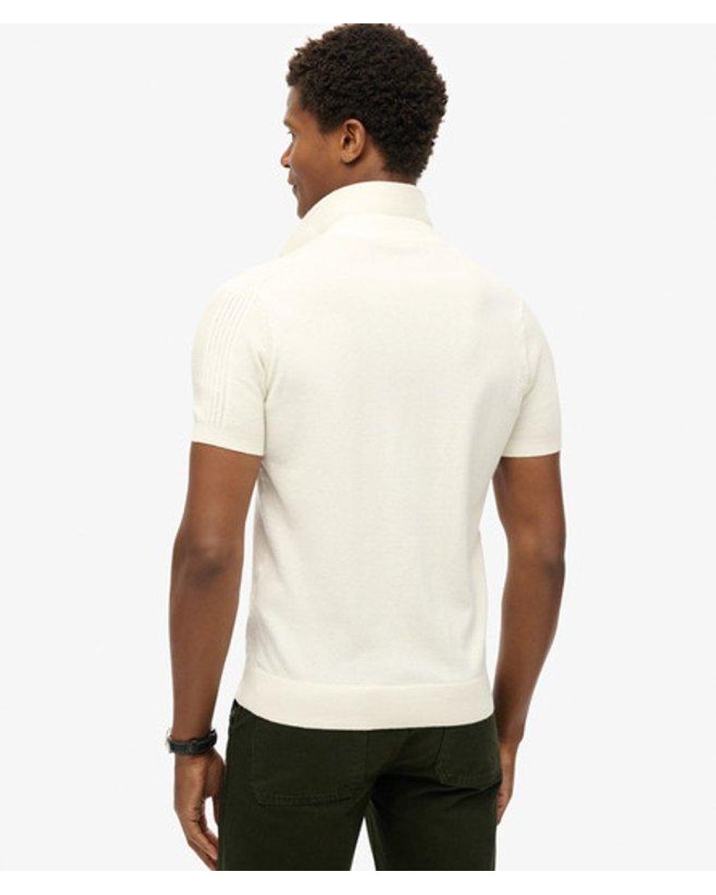 Superdry White & Co Short Sleeve Knitted Polo Shirt for men