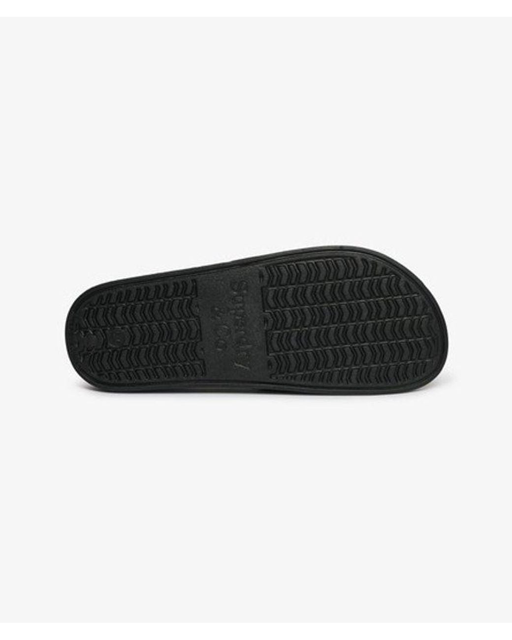 Superdry Black & Co Premium Metallic Pool Sliders